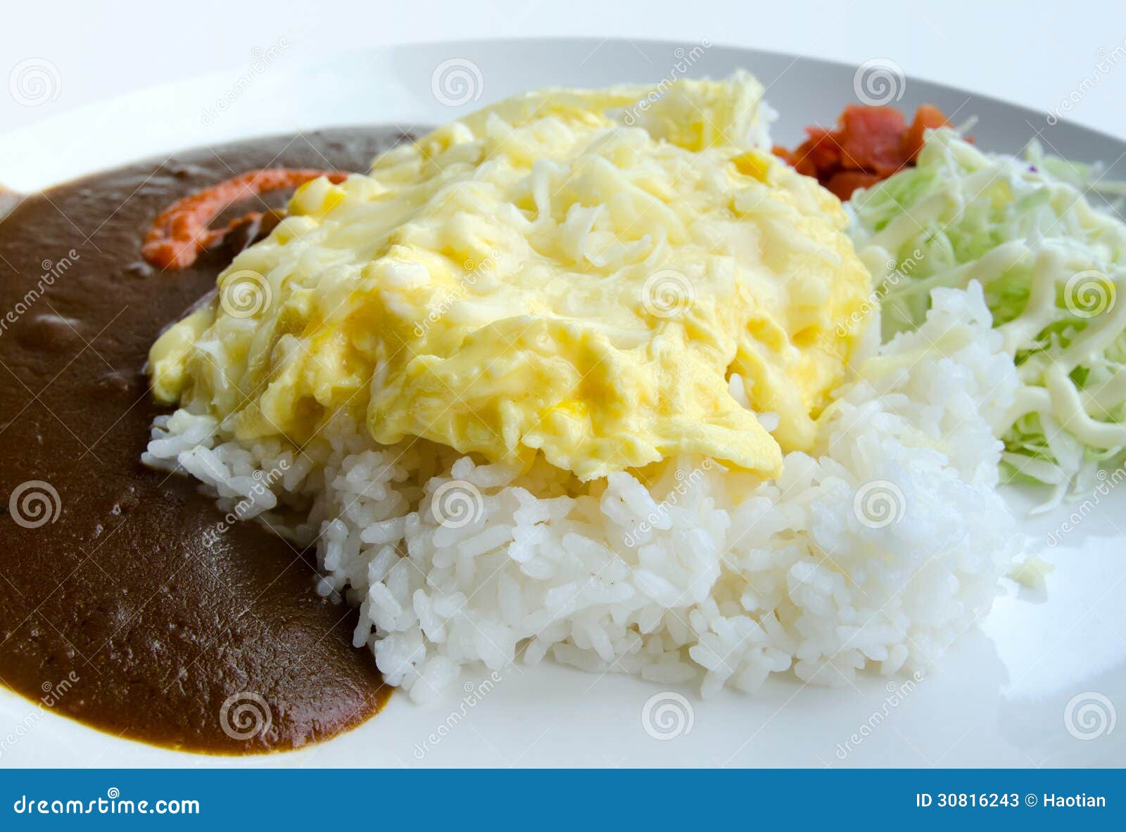 Japanese Cheese Omelet Rice Stock Image Image of condiments, spicy