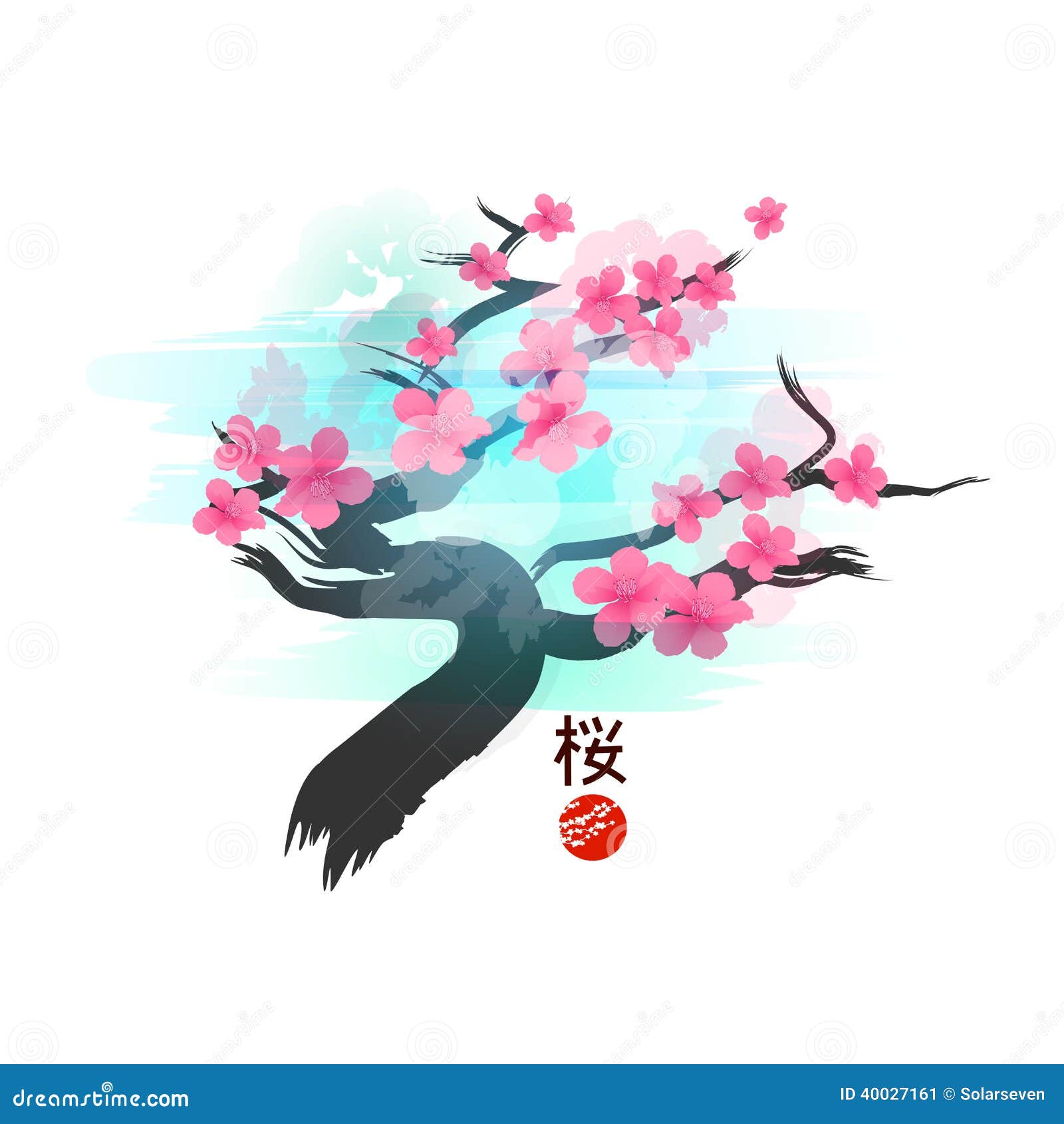 Japanese Cherry Blossom Vector Illustration