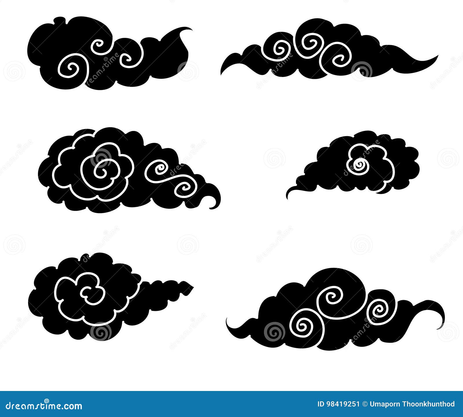 Japanese Cloud Tattoo Design Vector Stock Vector  Illustration of  backgrounddrawing boho 99569949