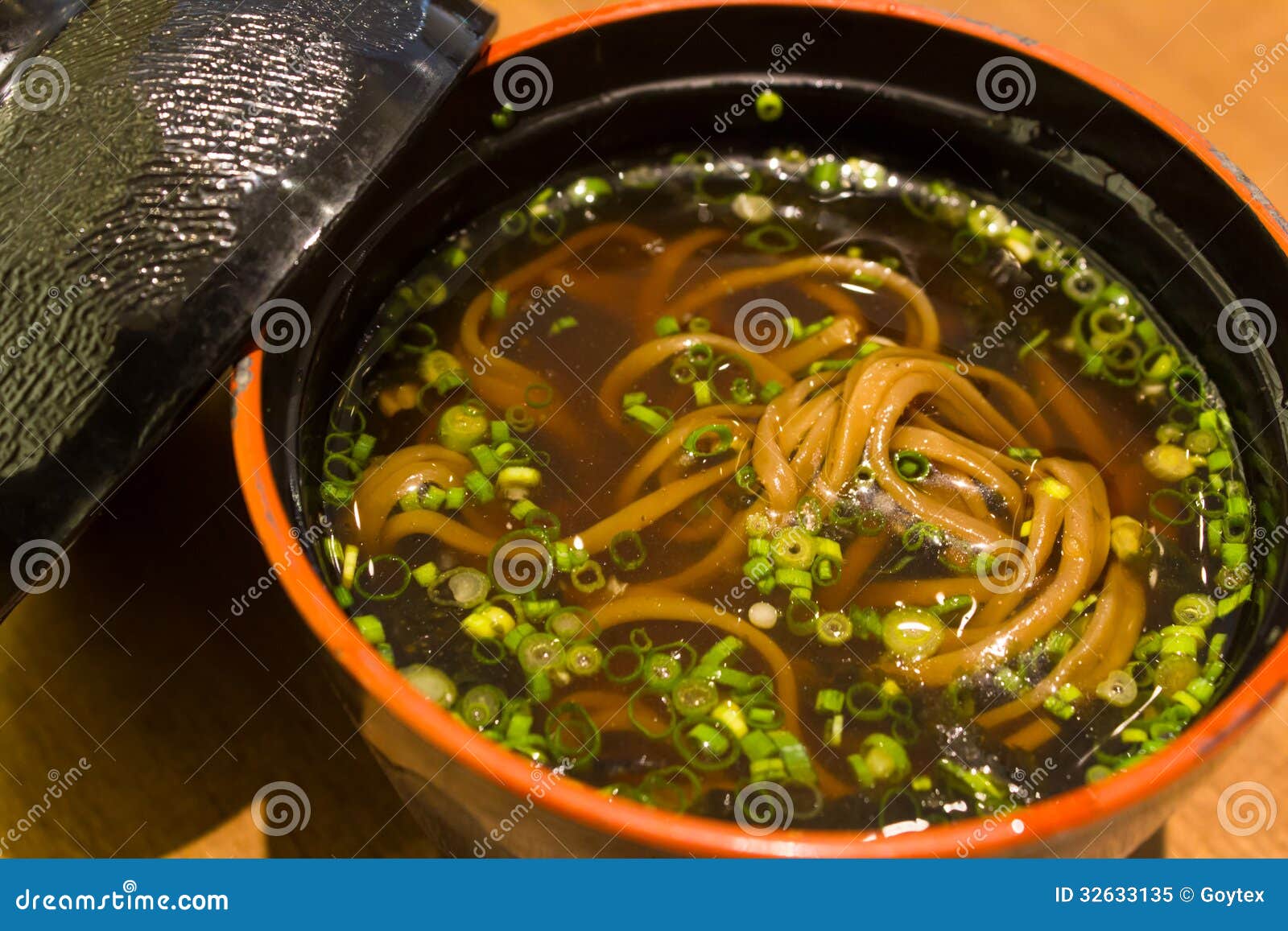 Japanese Cold Soba Noodles With Shrimp Tempura Called Zaru Soba Stock Photography