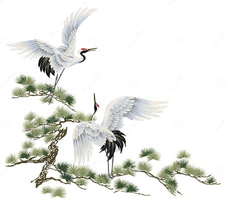 Japanese crane stock illustration. Illustration of drawing - 42531675