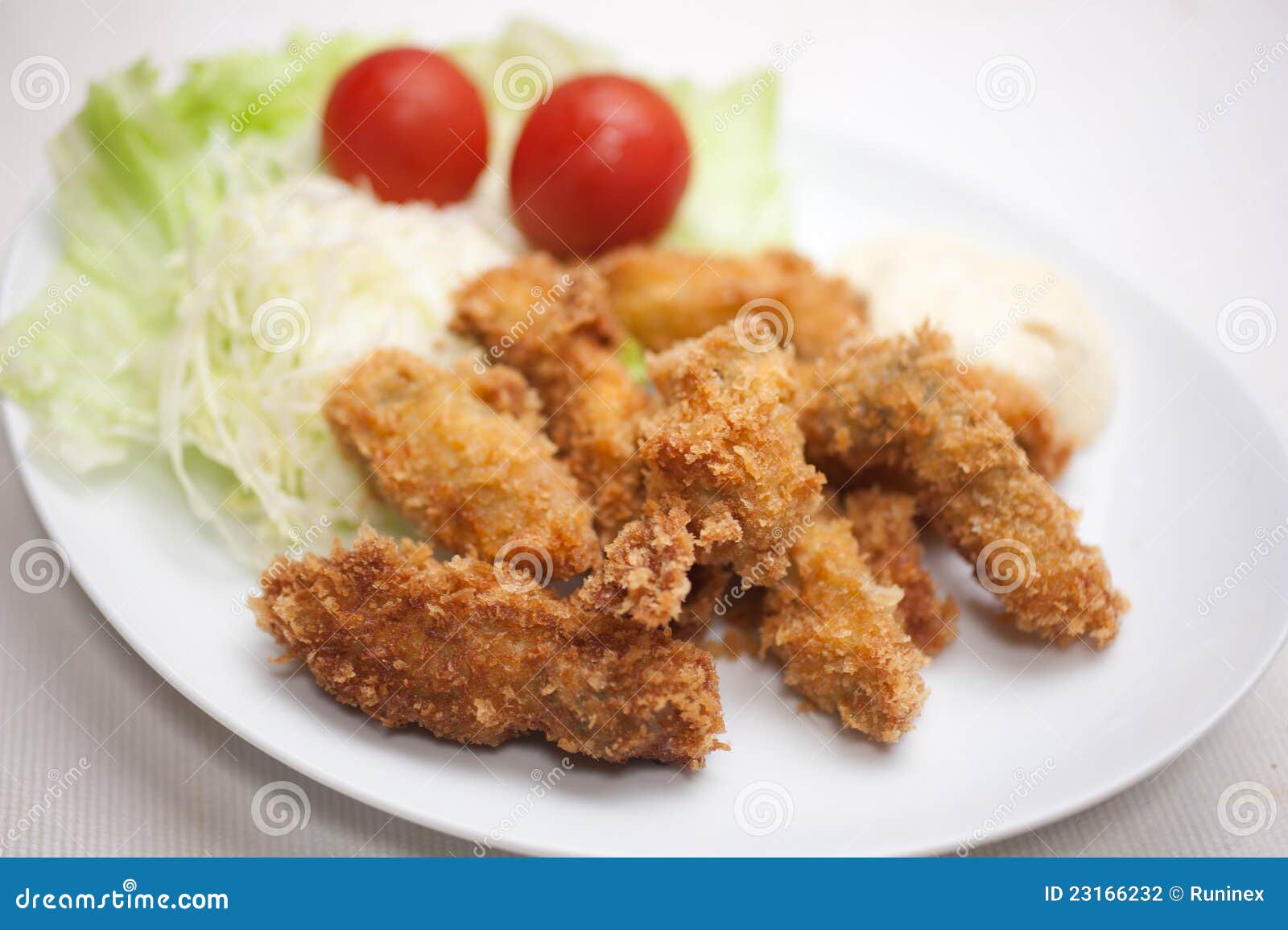 Japanese Cuisine, Kakifurai (Deepfried Oysters) Stock Photo Image of