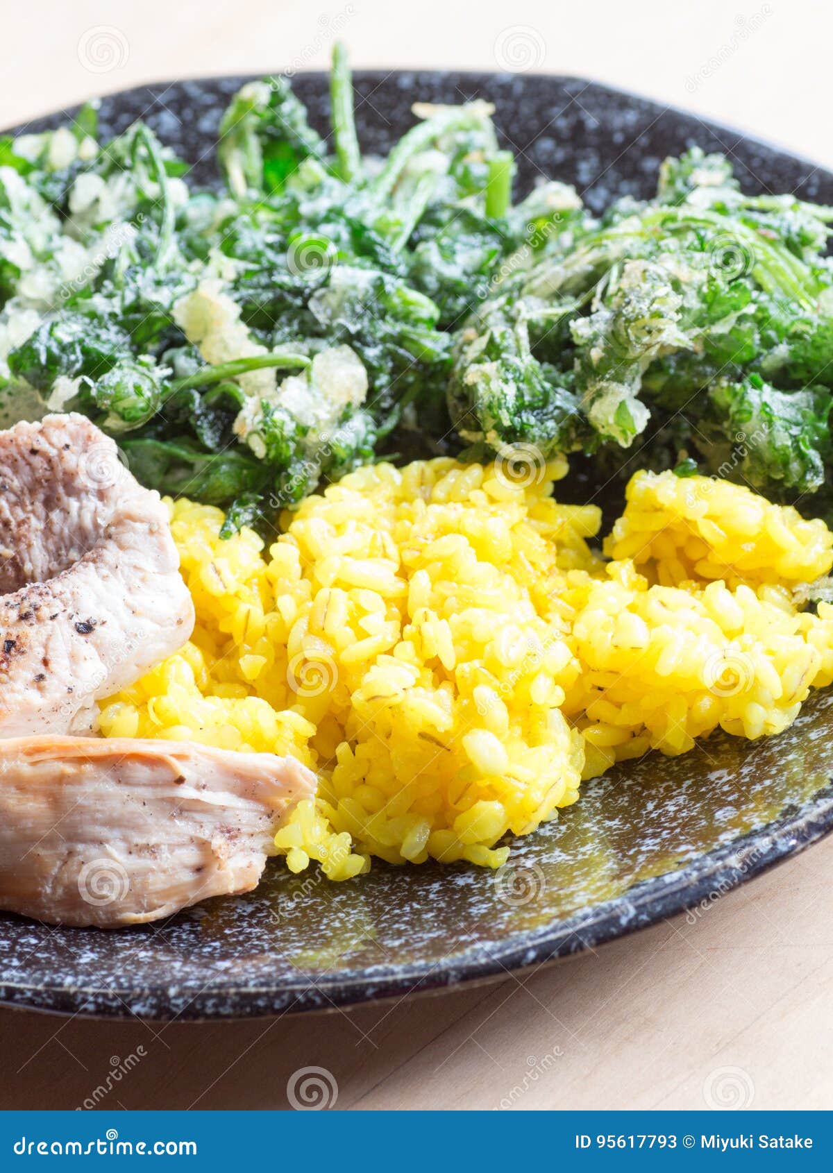 Japanese Cuisine Tempura Of Italian Parsley And Turmeric Rice Stock Image Image Of Traditional Japan