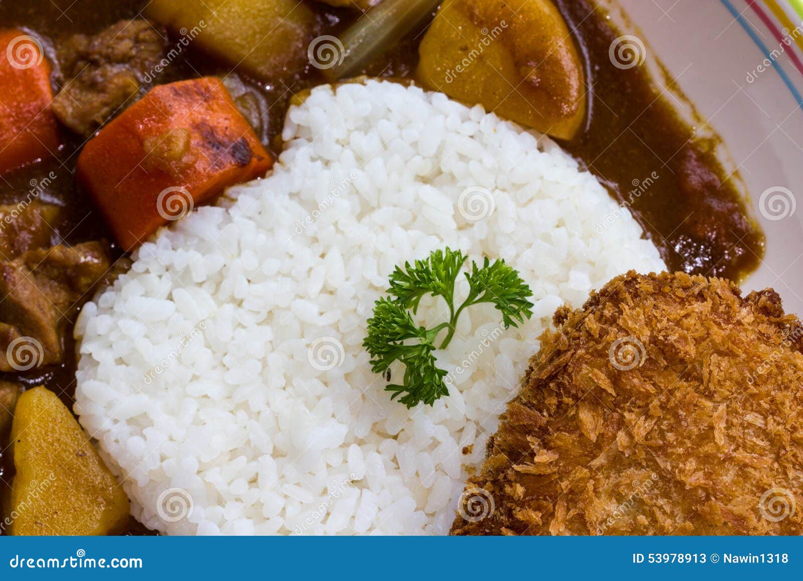 Japanese Curry with Fried Pork Stock Image Image of lunch, nippon