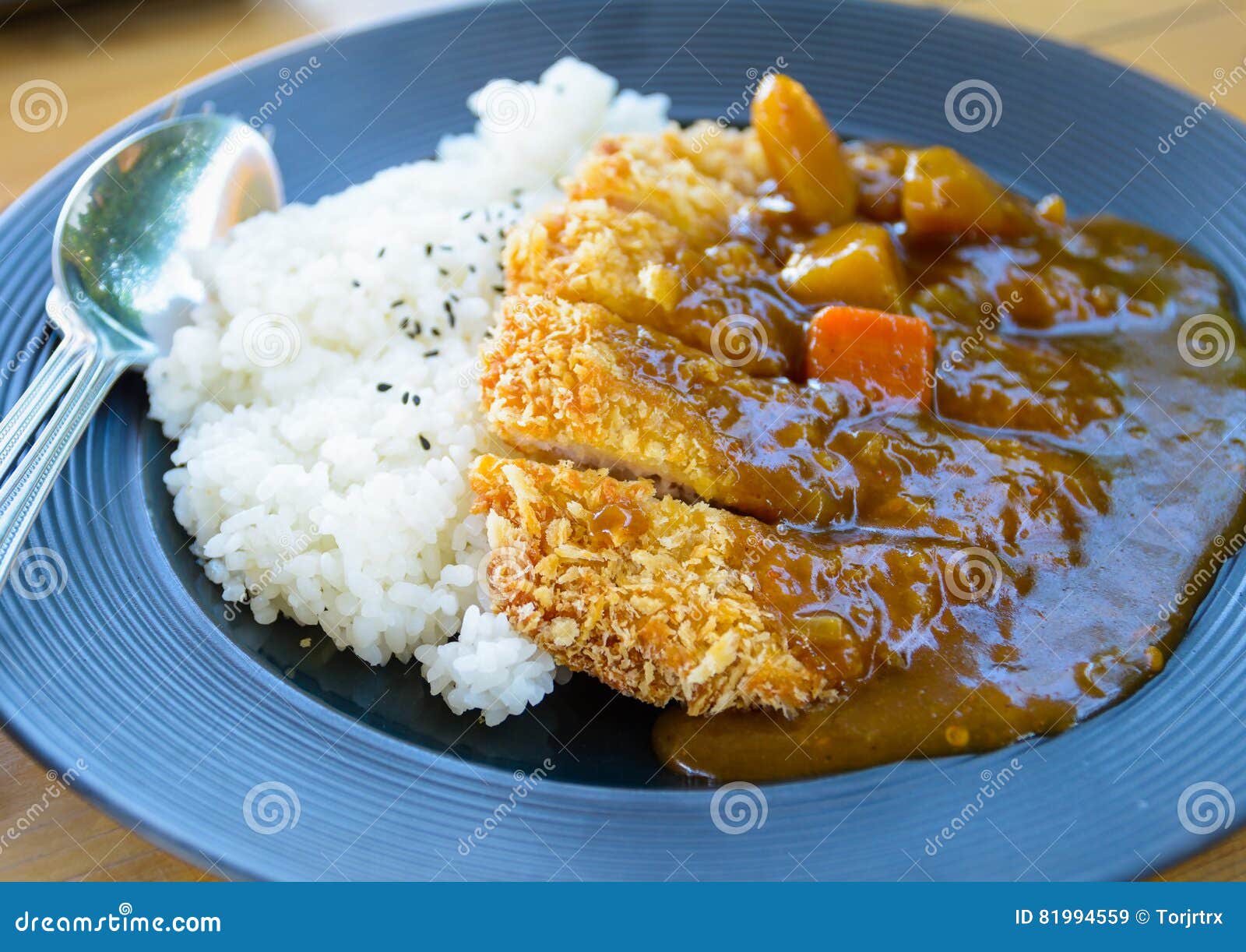 Japanese Curry with Fried Pork and Rice. Stock Image Image of gourmet