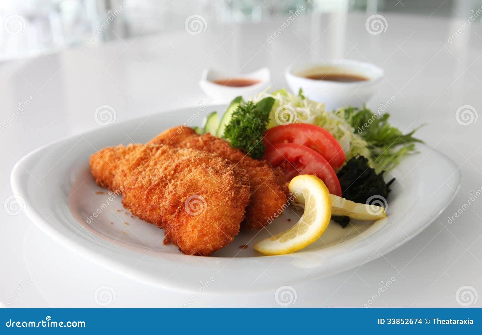 JAPANESE DEEP FRIED CHICKEN Stock Photo Image of chicken, salad 33852674