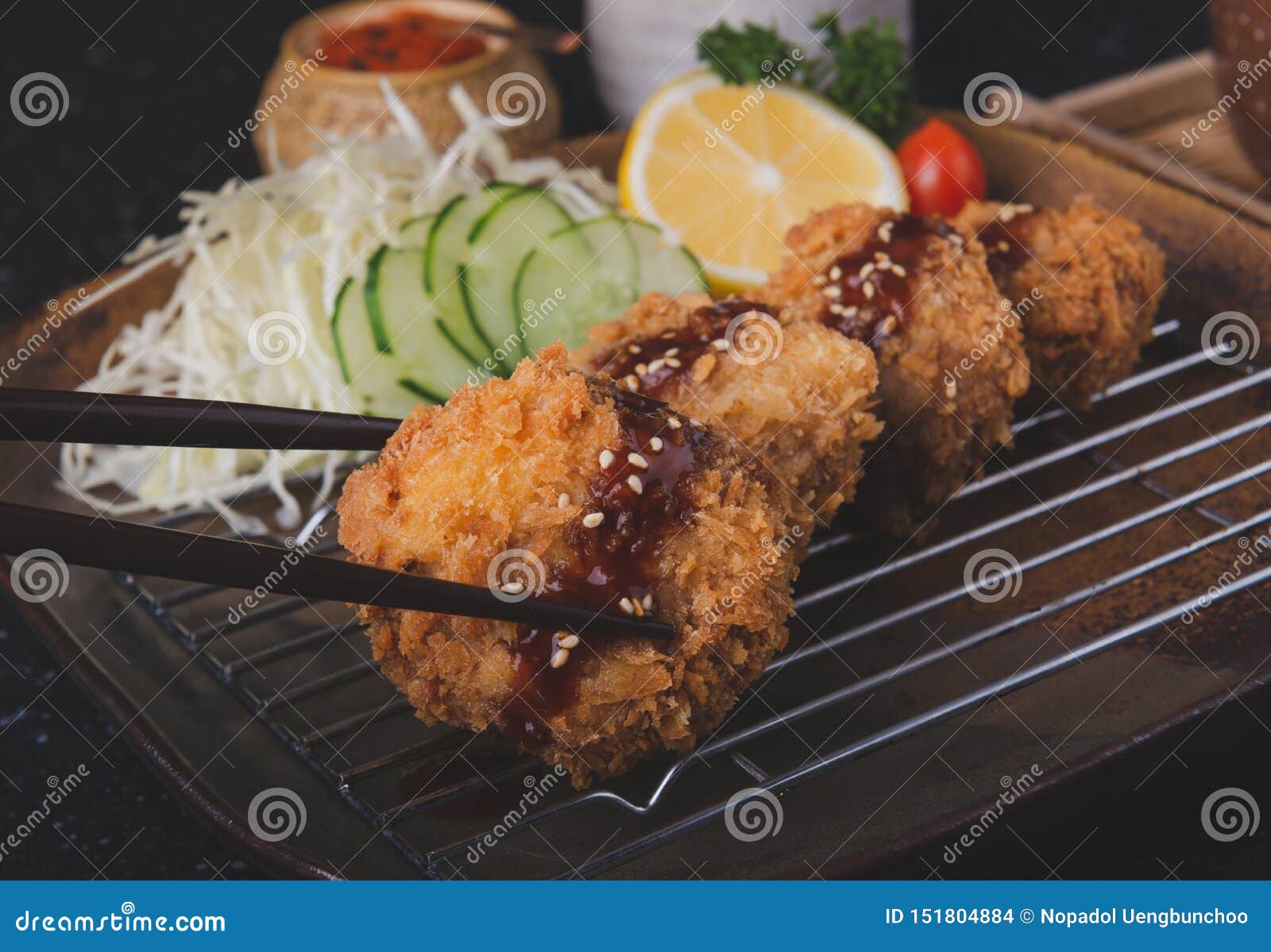 Japanese Deep Fried Pork Chop Or Menchikatsu Stock Photo Image Of Crispy Gourmet