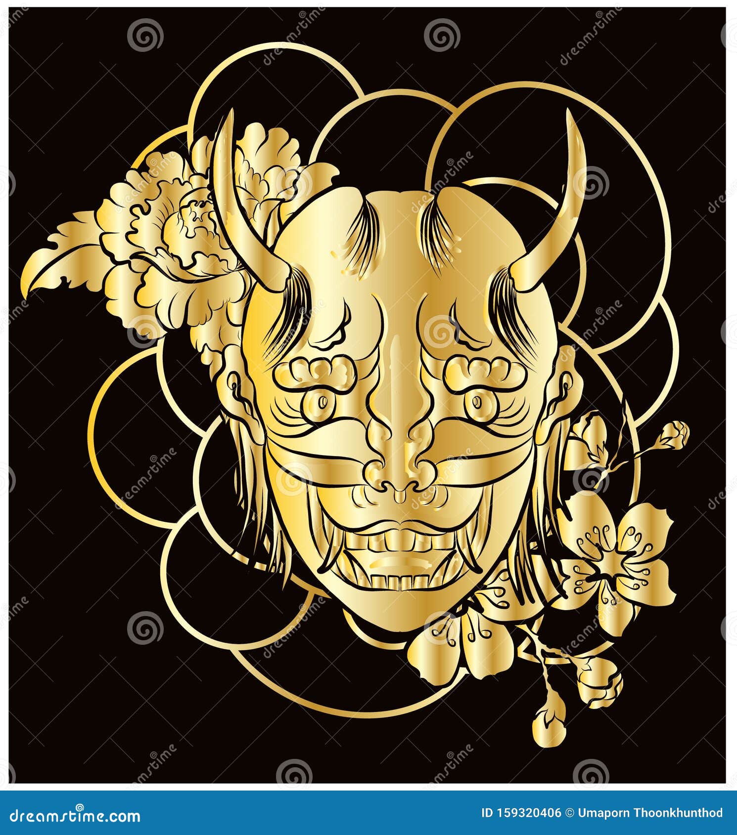 Chinese Ink Demon Tattoo Art Stock Vector Royalty Free 273056573   Shutterstock