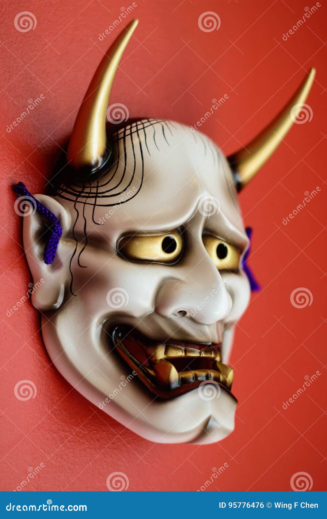 Japanese devil mask stock photo. Image of white, traditional 95776476