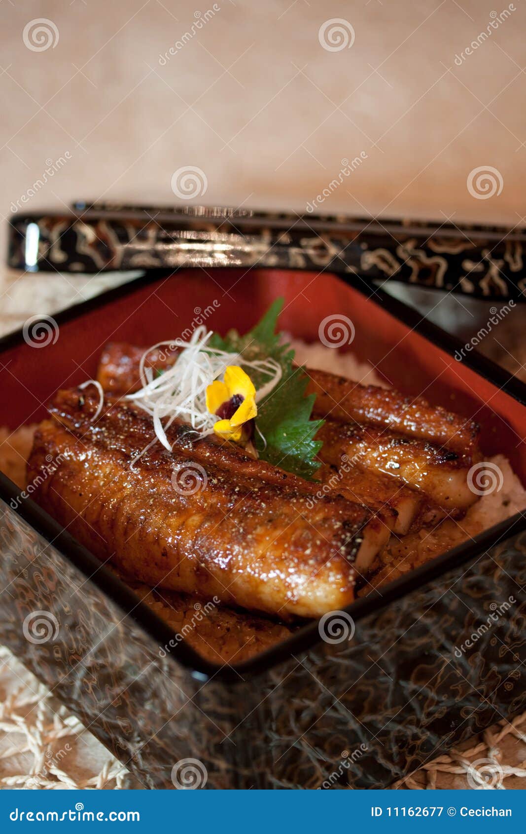 Japanese Dishes - Char-grilled Whole Eel Rice Stock Image - Image of