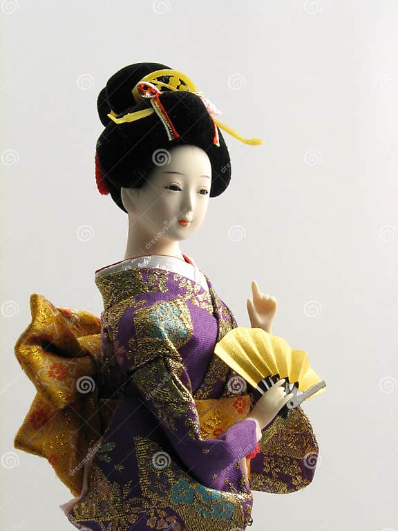 Japanese Doll with Fan stock photo. Image of green, doll - 3173756