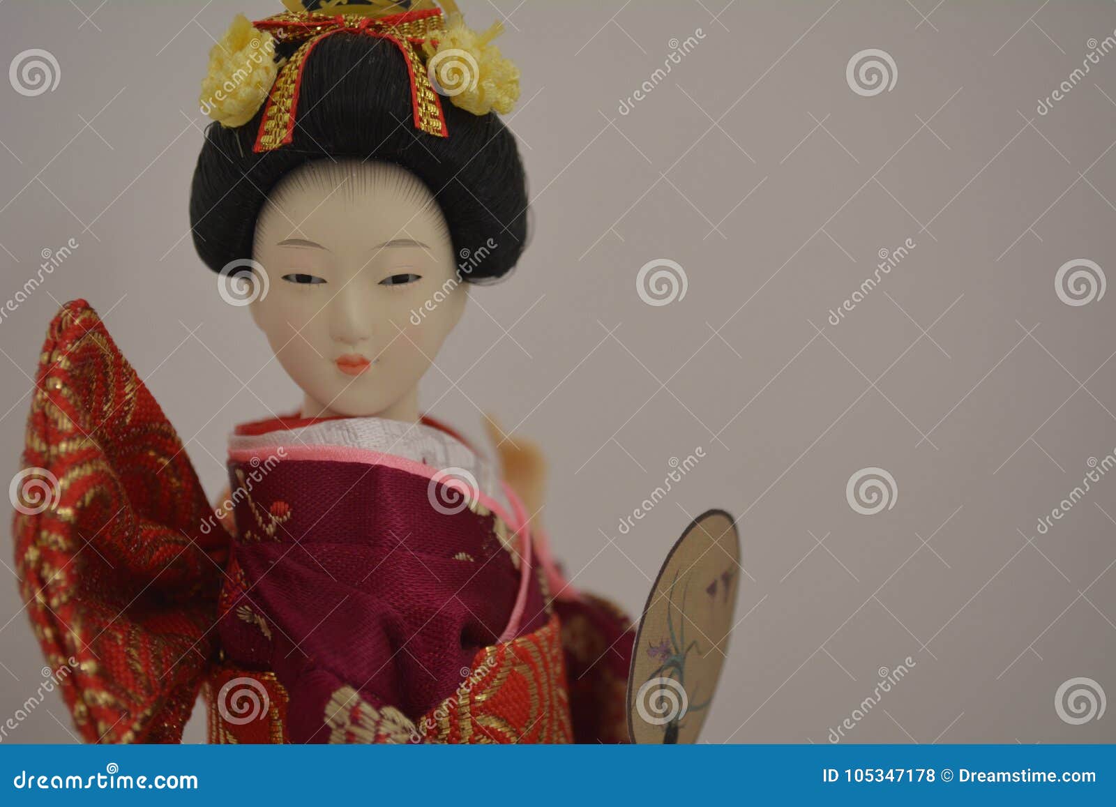 Japanese Doll Samurai Angry Face Stock Photo - Image of side, yellow ...