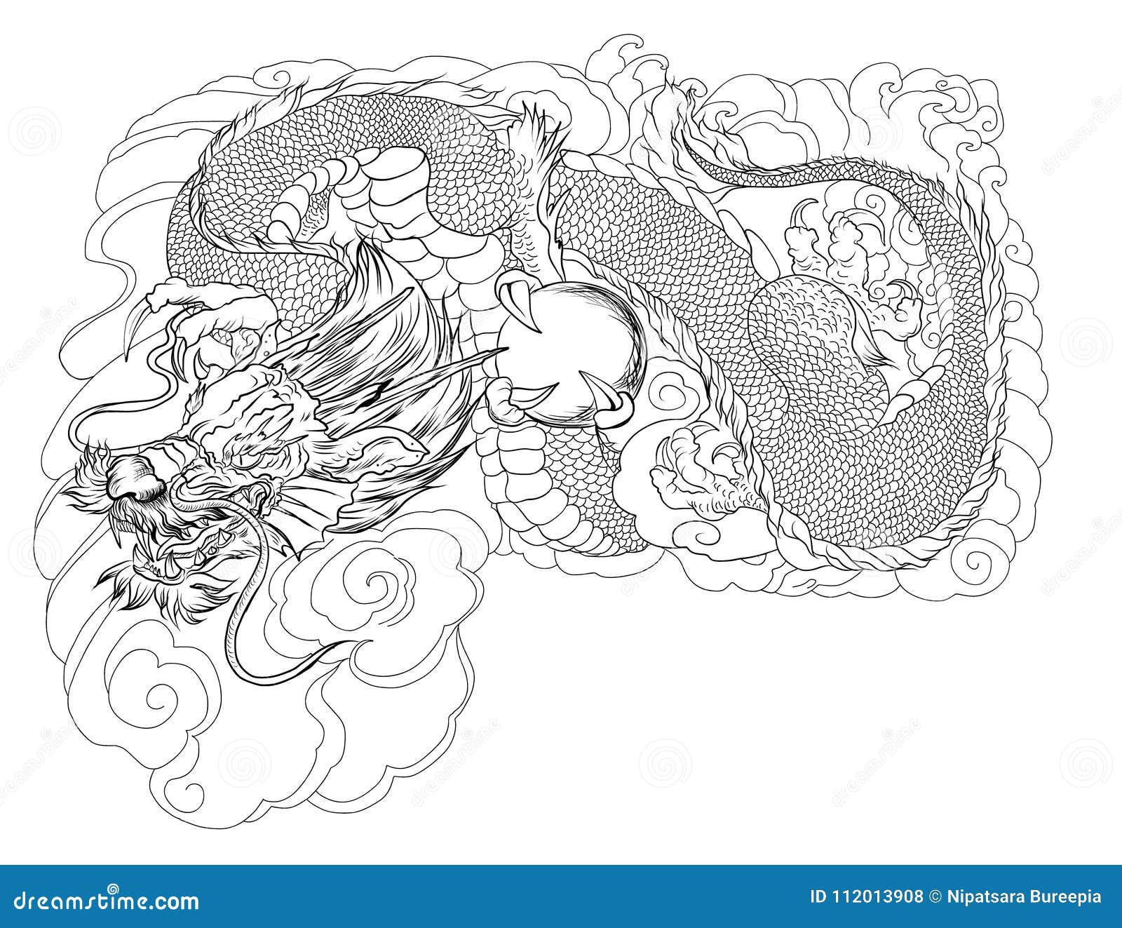 Tattoo Japanese Dragon Drawing Chinese Dragon  Transparent Dragon Tattoo  Png Png Download  vhv
