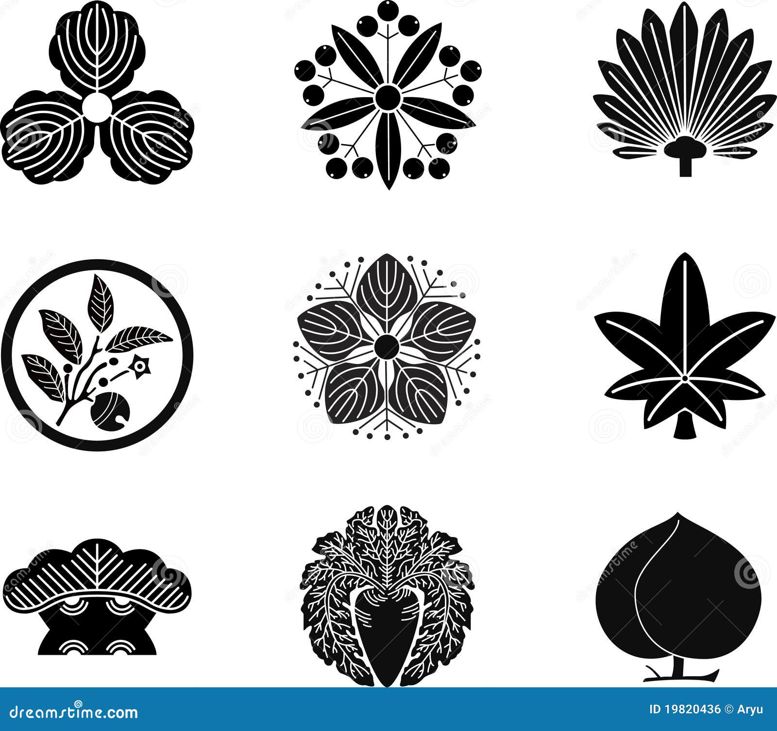 Japanese Family Crests stock vector. Illustration of flower 19820436