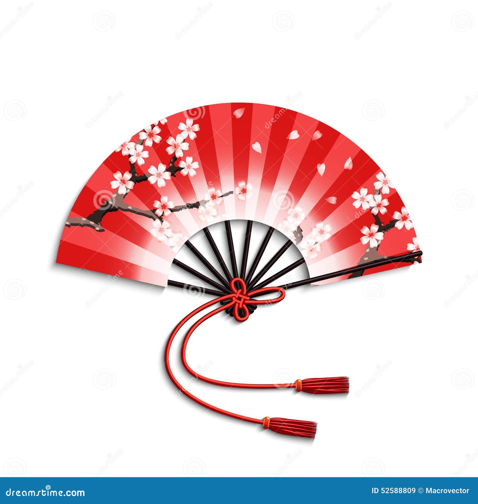 Download Japanese Folding Fan stock vector. Illustration of beauty ...