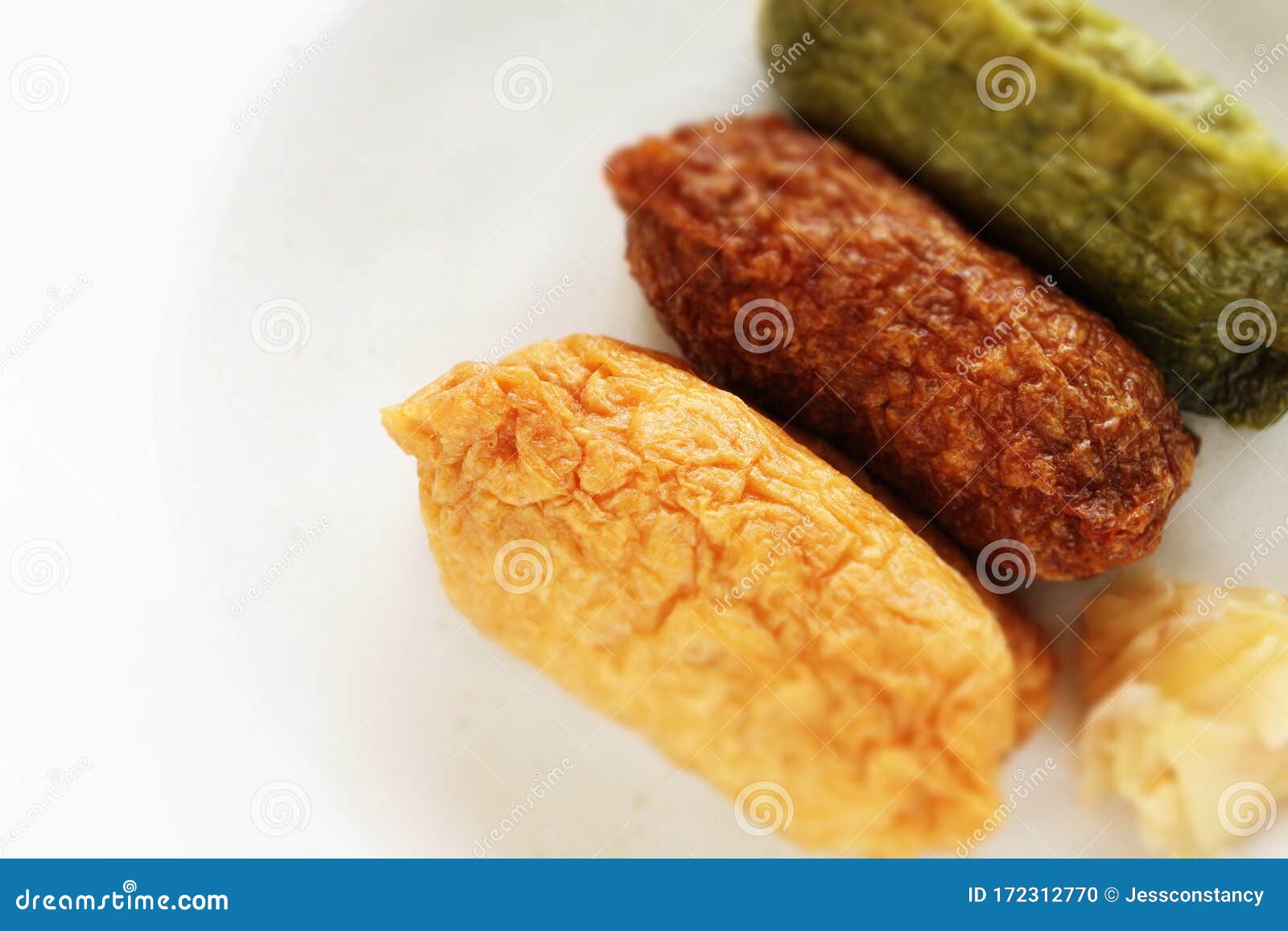 Japanese Food, Deep Fried Tofu Skin and Rice Ball Stock Photo - Image