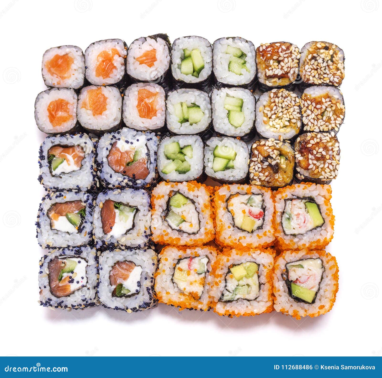 Food. Different Rolls Set Stock Photo - Image of philadelphia, asia: 112688486
