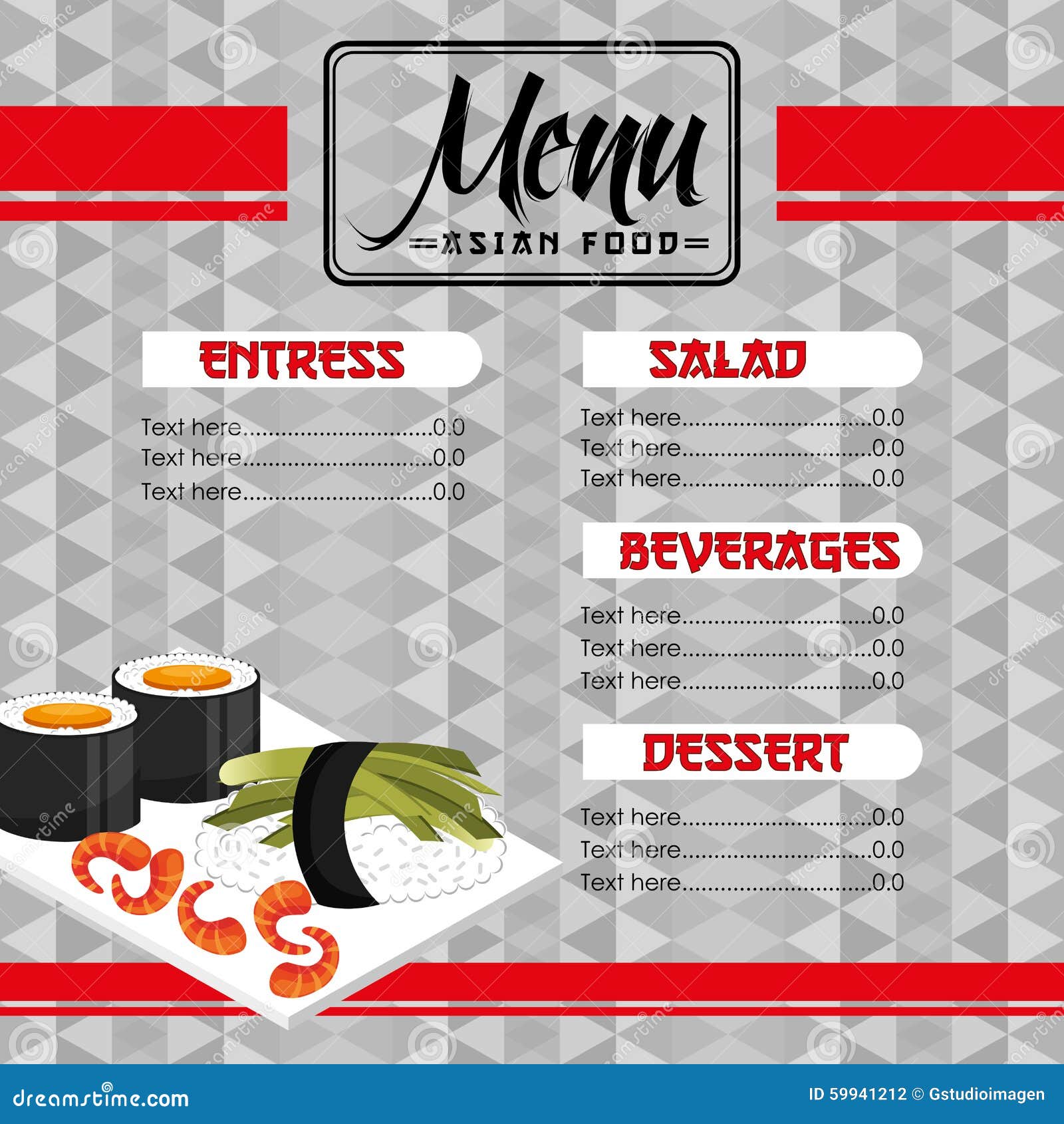 Japanese food menu stock vector. Illustration of gourmet 59941212