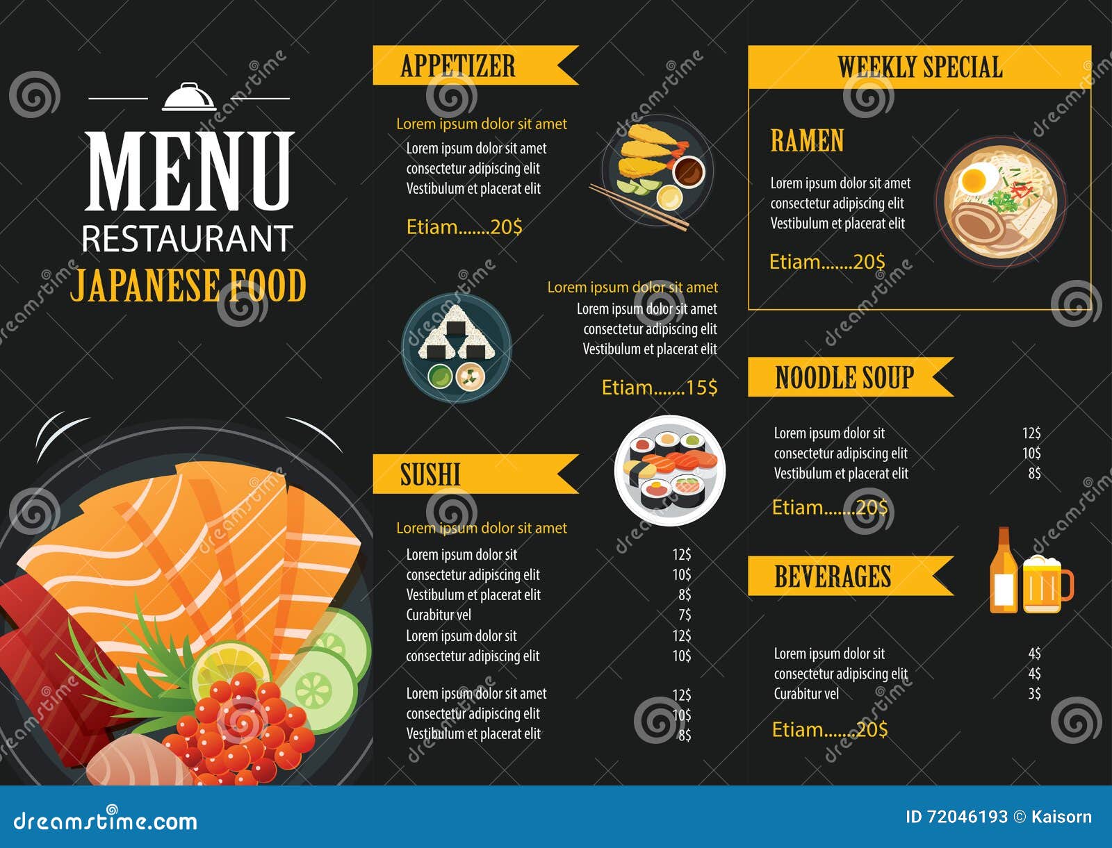food menu design template