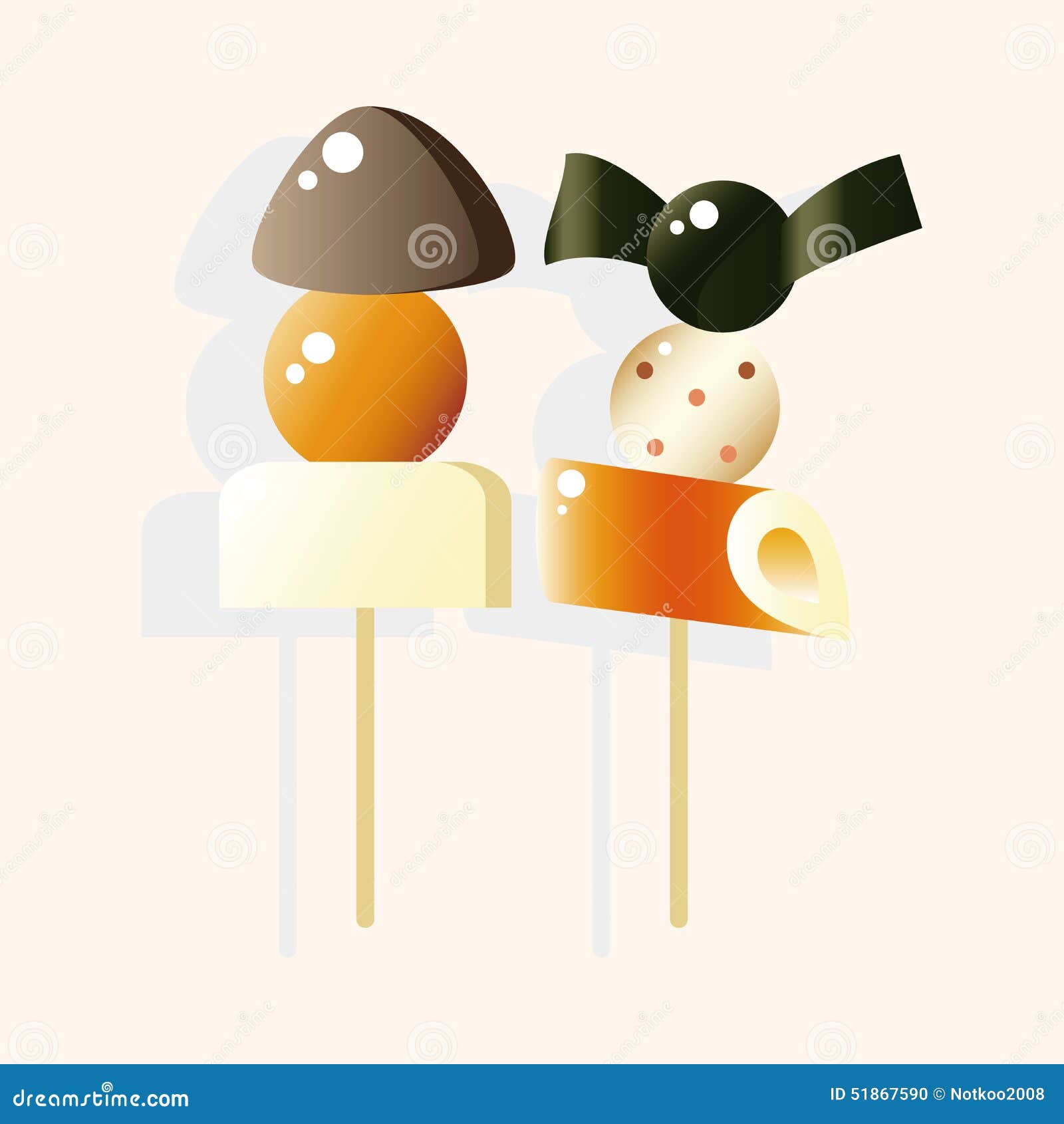 Japanese Food Theme BBQ Elements Vector,eps Stock Vector - Illustration