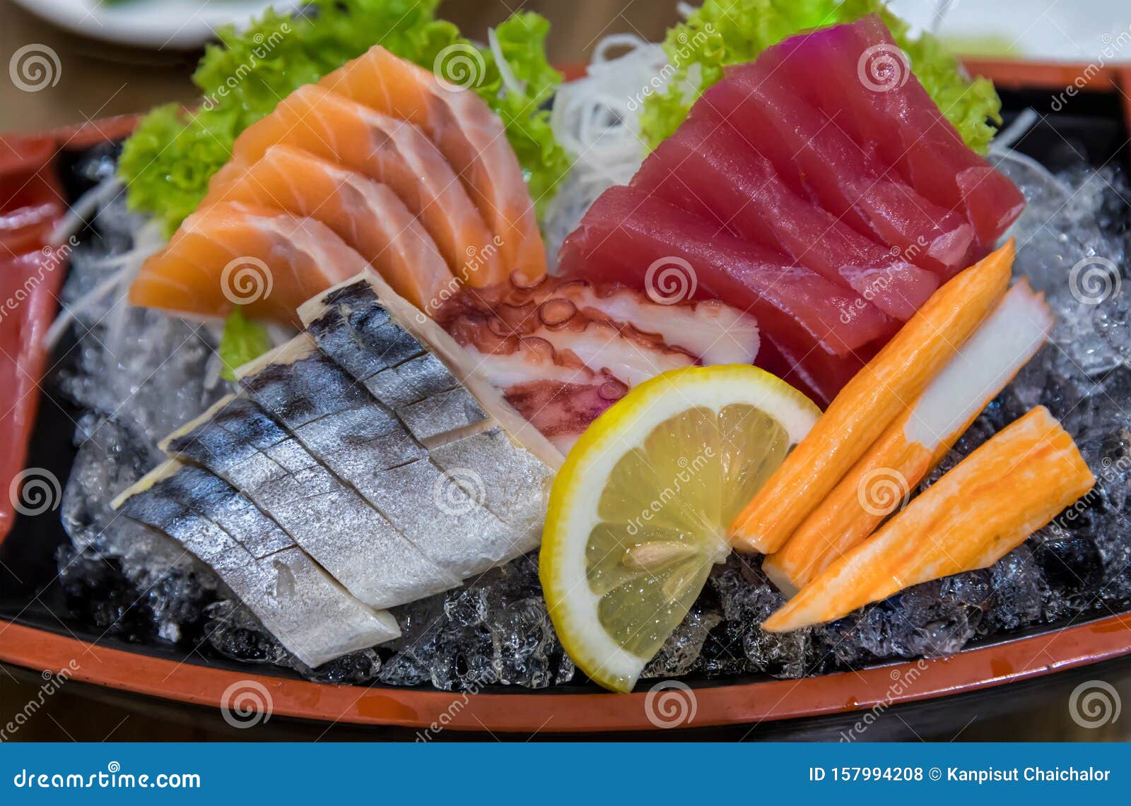 Japanese Foods Sashimi Raw Sliced Fish, Japan of Raw Fresh Fish Fillet