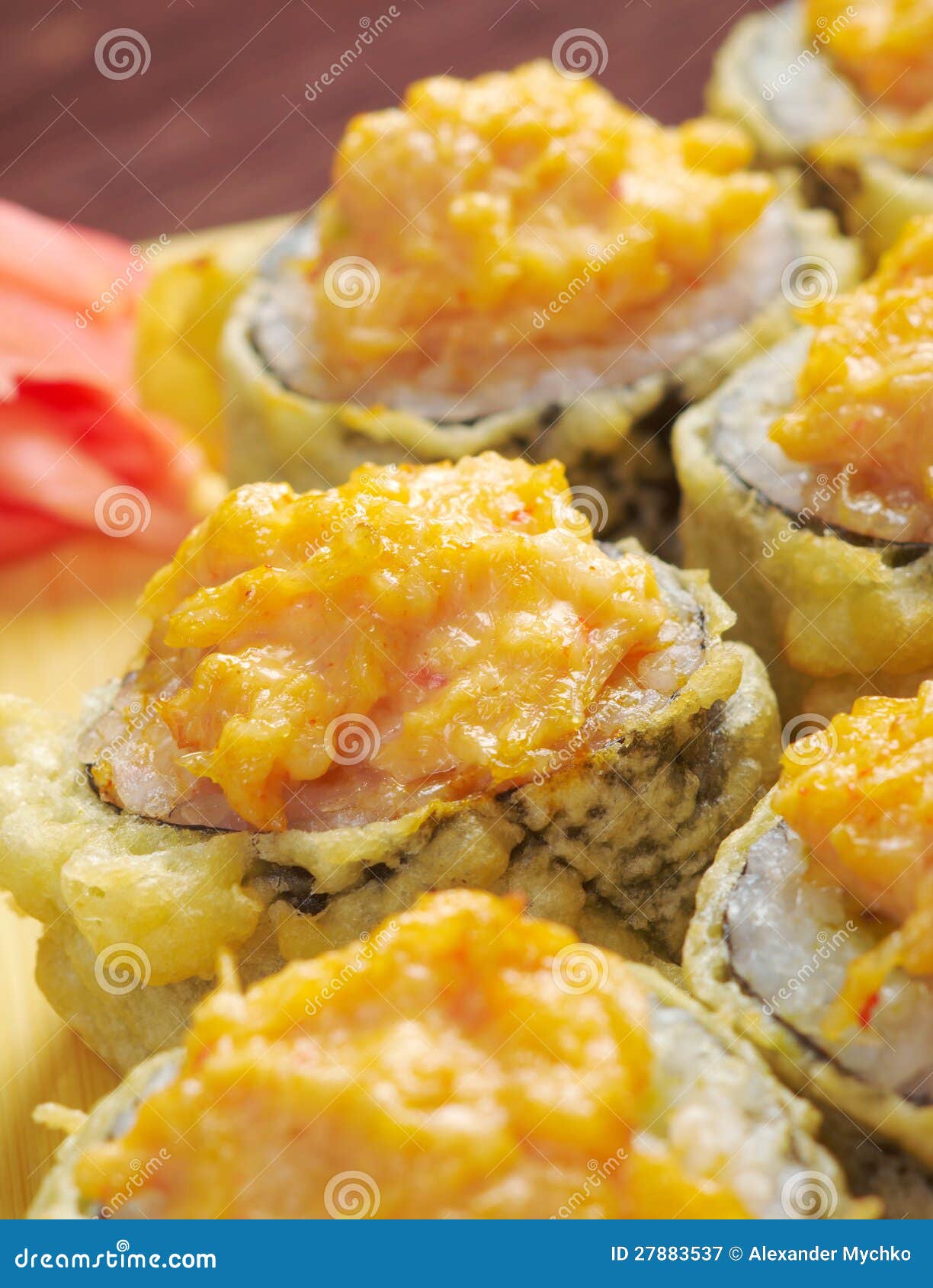 Japanese Fried Tempura Sushi Stock Image - Image of meat, restaurant