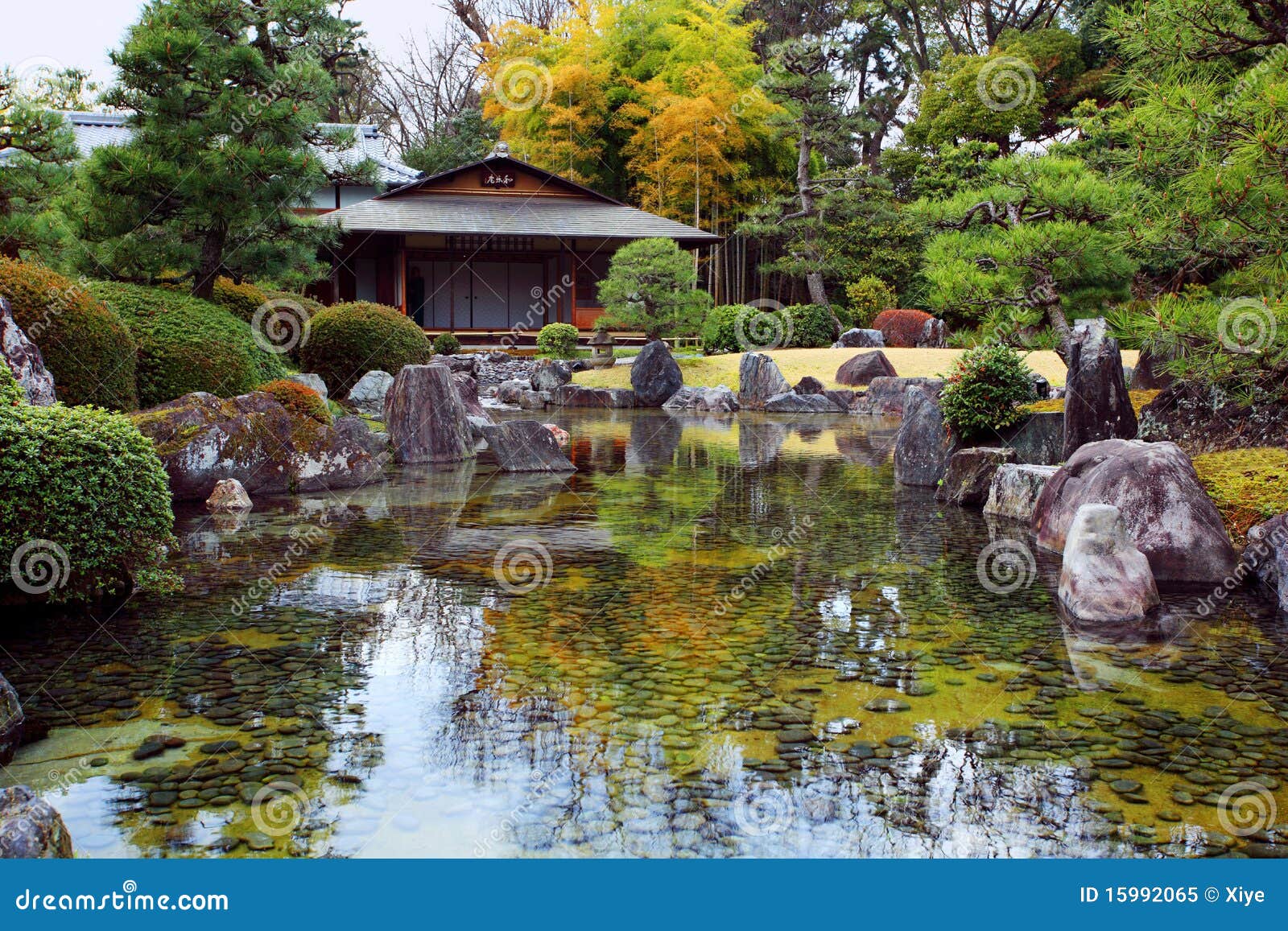 Japanese garden stock image. Image of japan, house, greenery 15992065