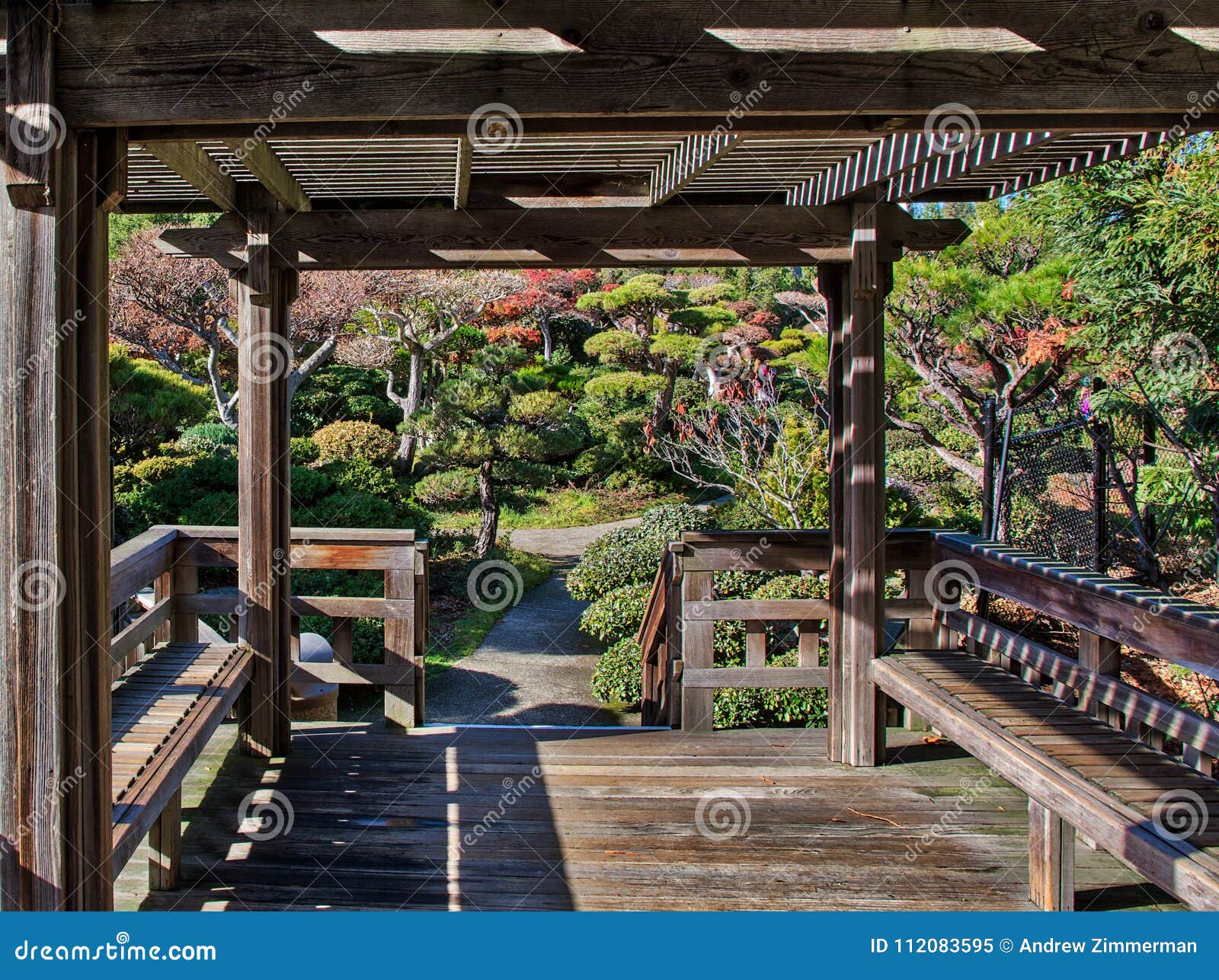 Japanese Garden Park Deck Area Stock Image - Image Of Green Hayward 112083595