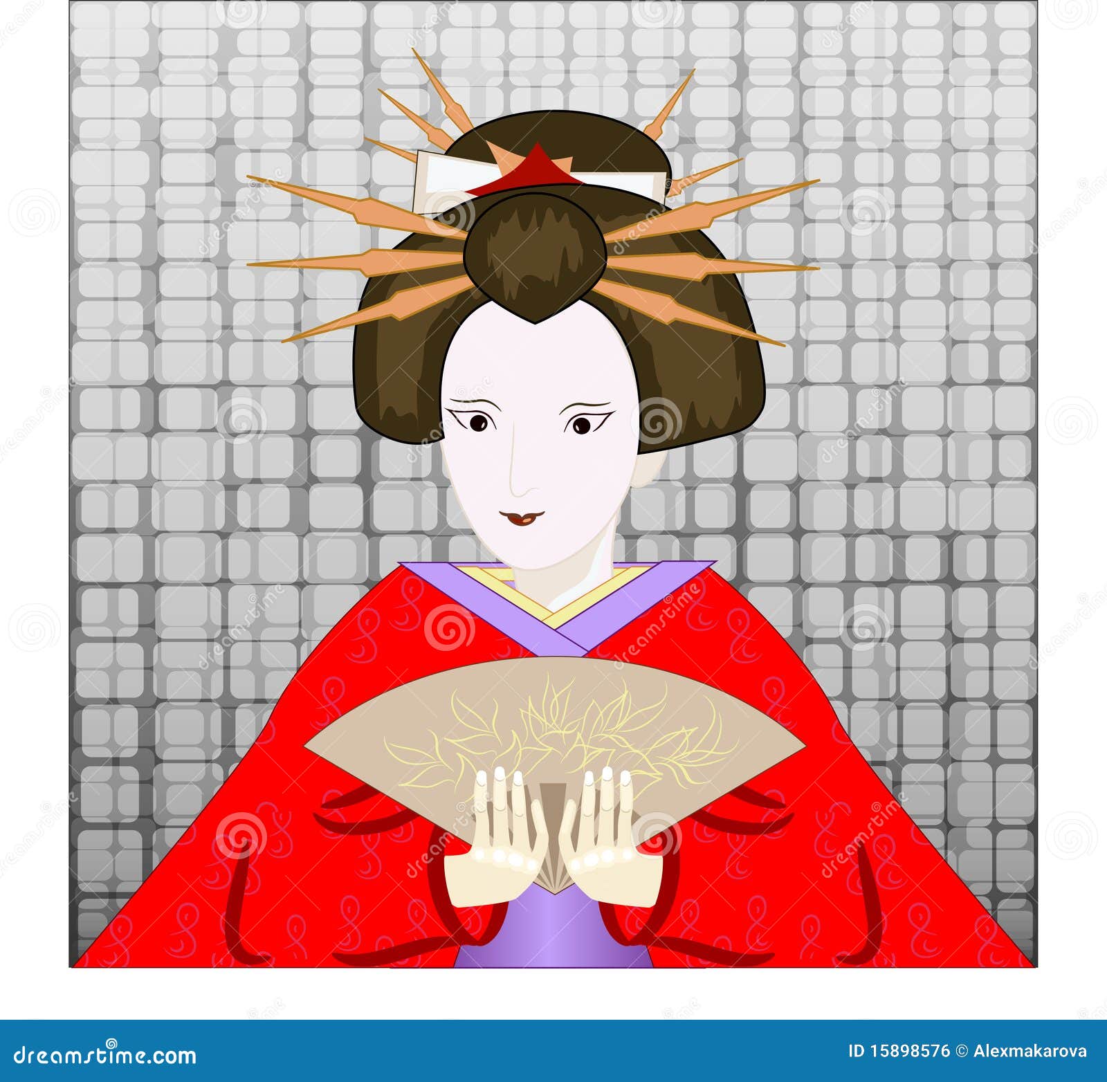 Japanese geisha stock vector. Illustration of asian, vector - 15898576