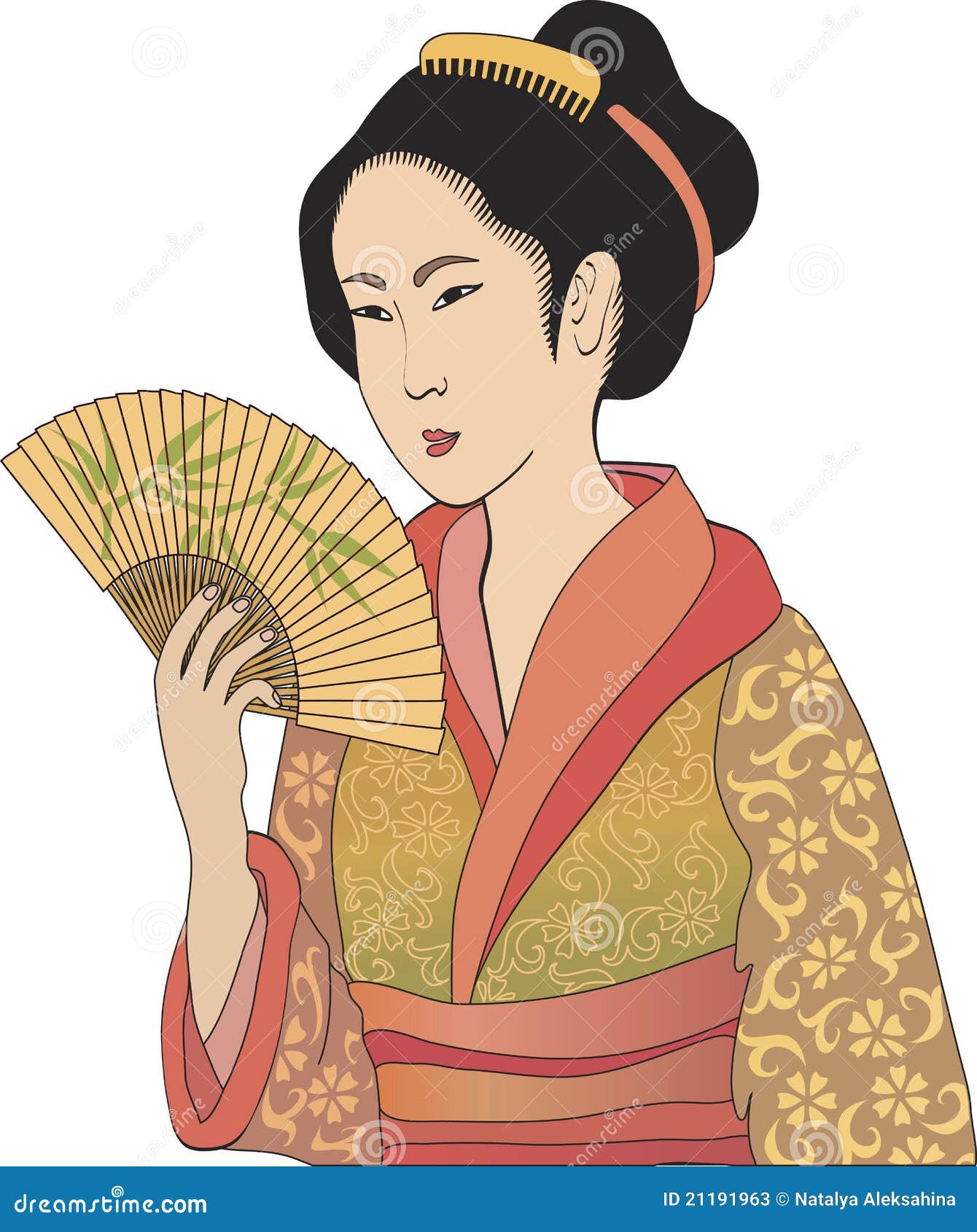Japanese geisha stock vector. Illustration of oriental - 21191963