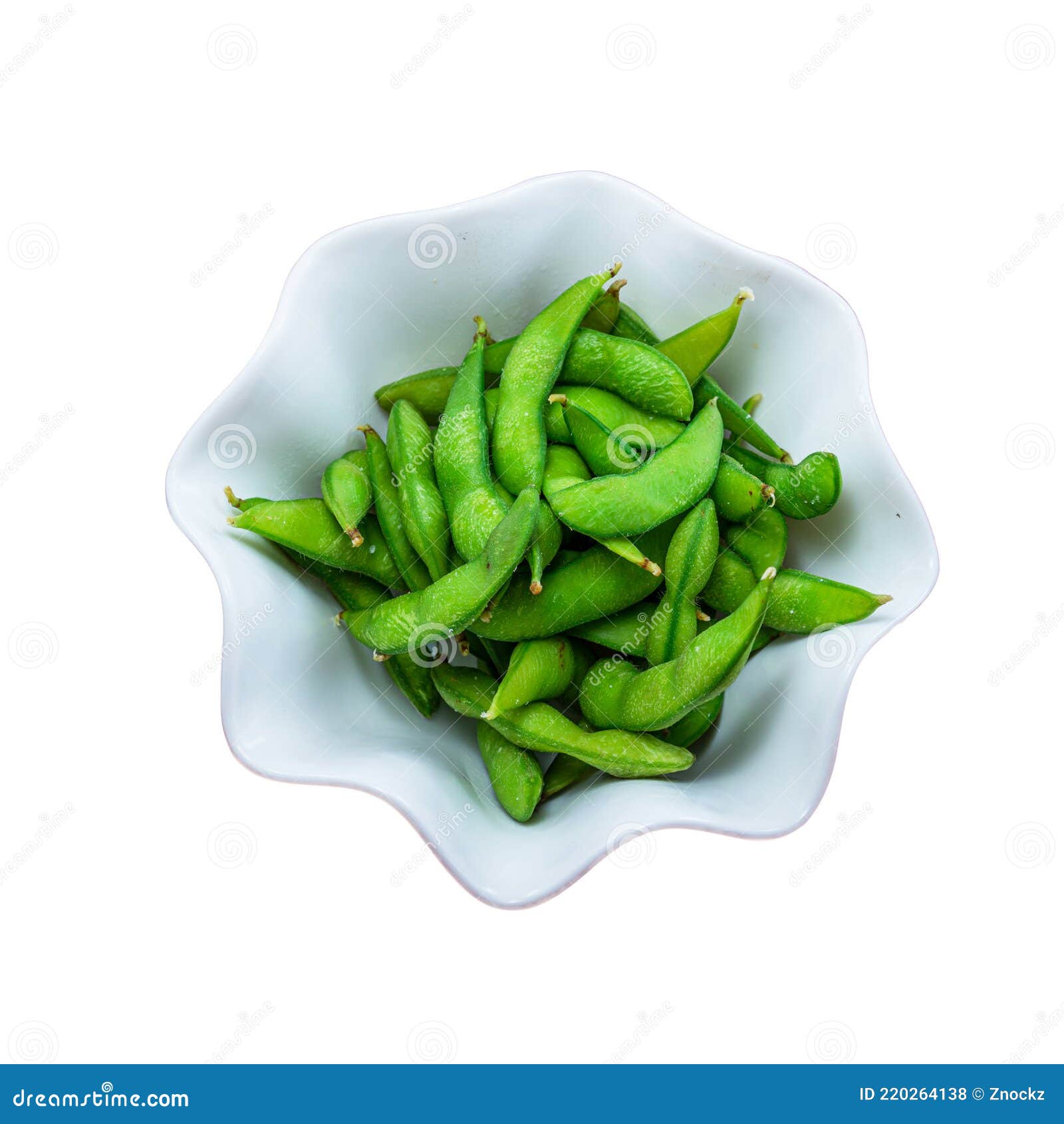 Japanese Green Soybean, Soya, on White Background Stock Photo Image
