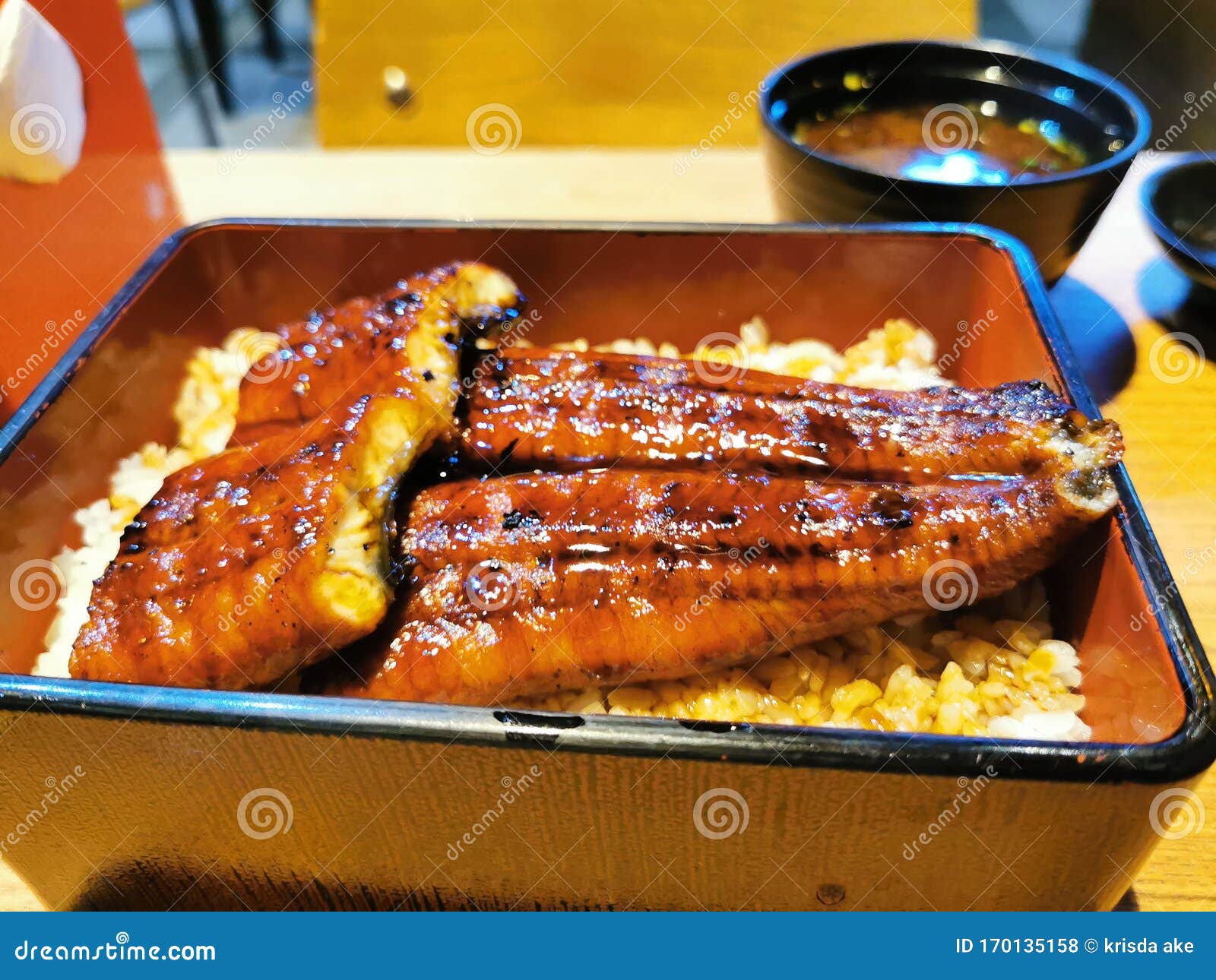 The Japanese Grill Eel Delicious Me on Rice Stock Photo Image of