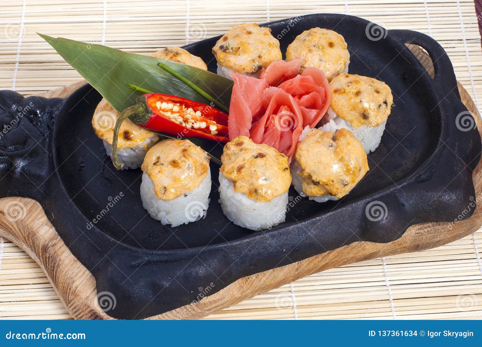Japanese hot sushi stock photo. Image of healthy, rice 137361634