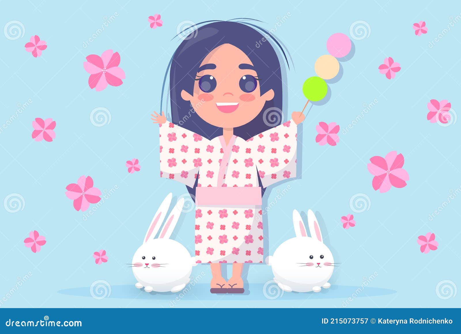 Illustration Kawaii japan girl