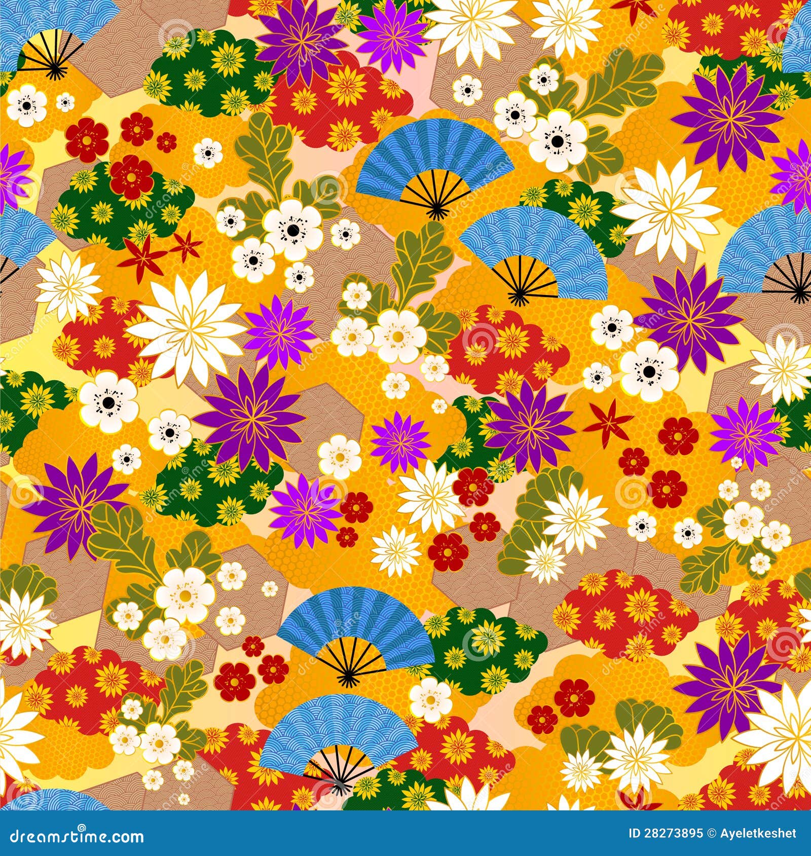 Japanese Kimono Pattern Illustration 2735 Megapixl