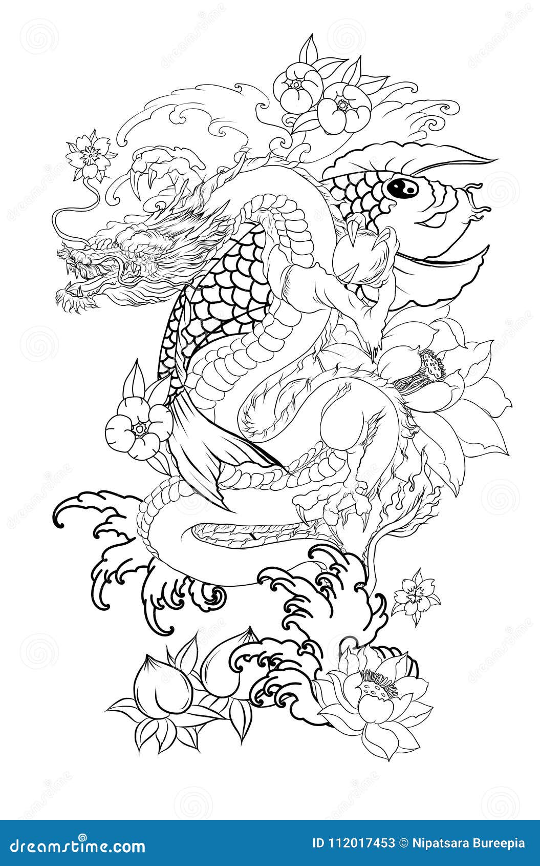 Dragon Geisha Tattoo Drawing by Mike Liu  Saatchi Art