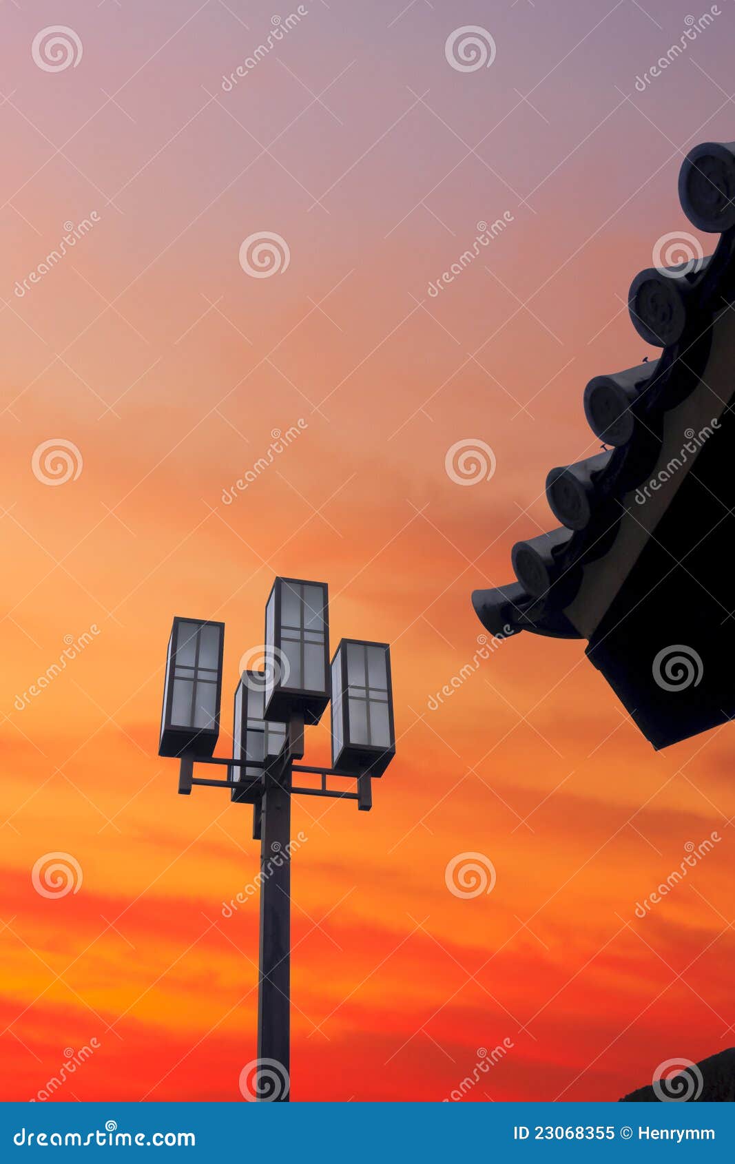 Japanese lamp post stock image. Image of traditional 23068355