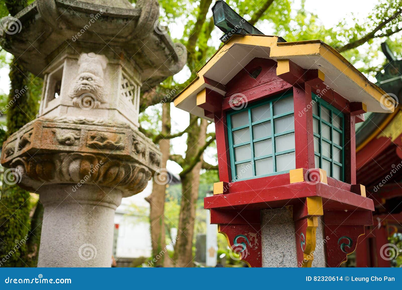 Japanese lantern in Temple stock photo. Image of plant - 82320614