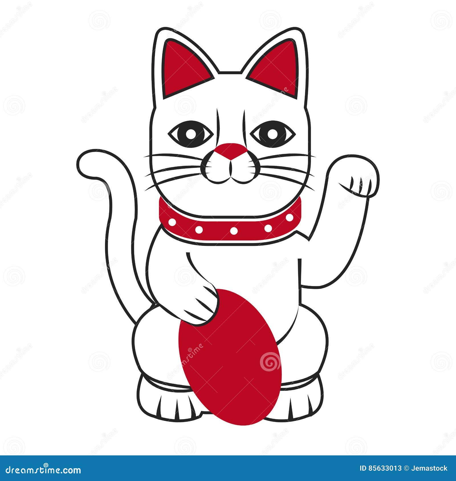 Japanese Lucky  Cat  Decorative Symbol  Stock Vector 