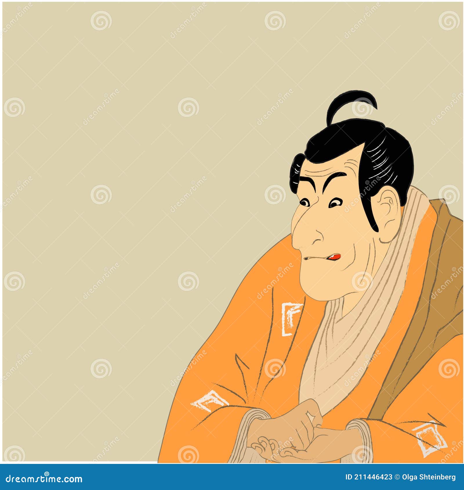Japanese Man In Kimono, In Japan, Traditional Ukio-E Art Style Vector  Illustration. Japanese Asian Culture, Beautiful Stock Vector - Illustration  Of Isolated, Costume: 211446423