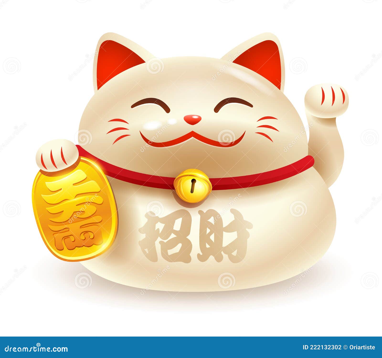 japanese maneki neko. the lucky cat. translation - bringing wealth