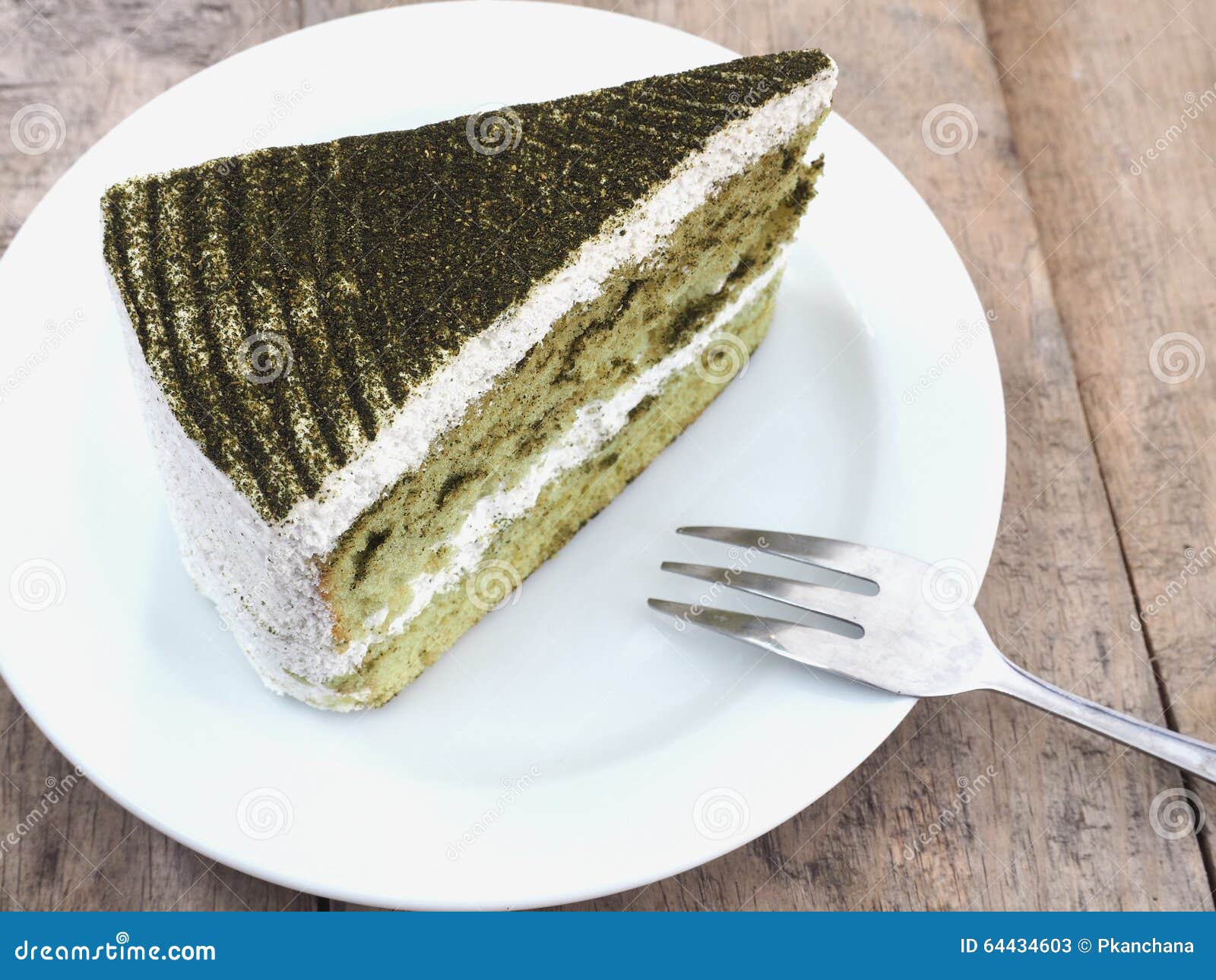 Japanese Matcha Green Tea Cake Stock Image Image of powder, cream