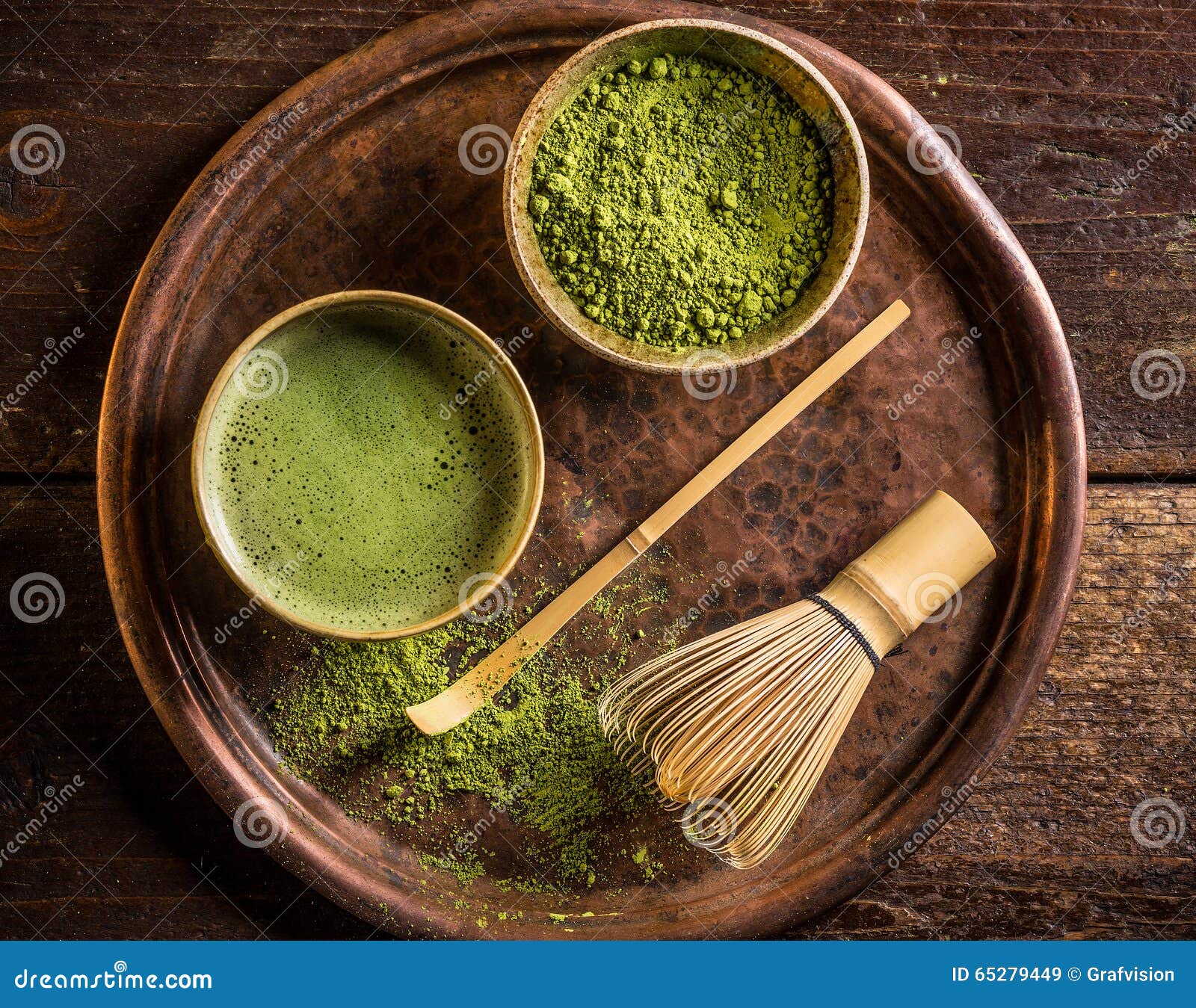Japanese matcha green tea stock image. Image of tray 65279449