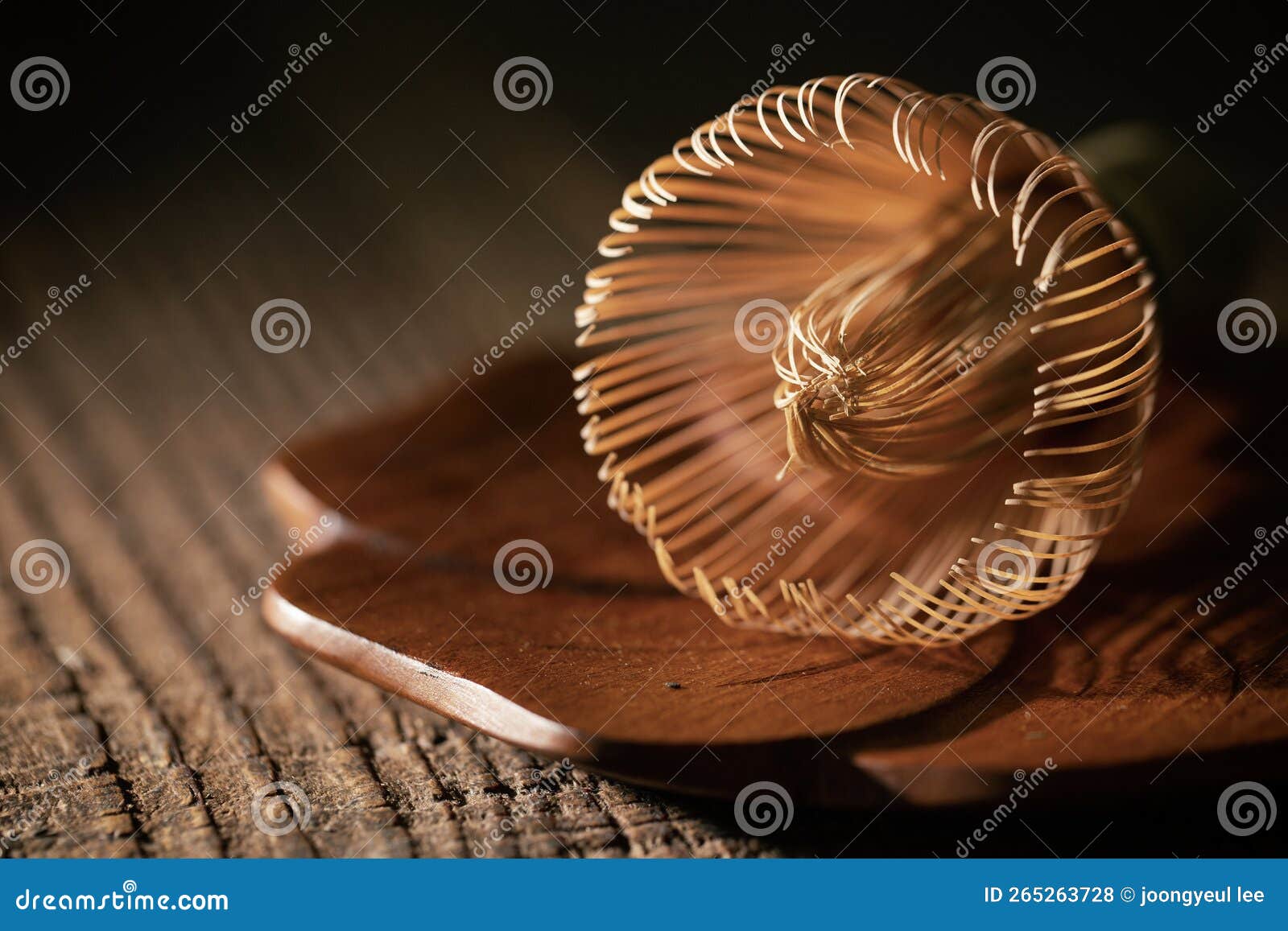 Japanese Matcha Tea Tools on a Bamboo Board Stock Photo Image of