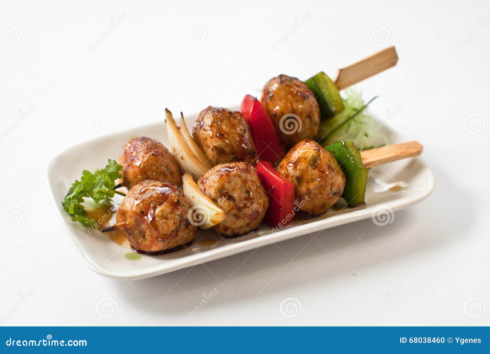 Skewered and Grilled Meat, Kebab Stock Photo - Image of banana, buffet:  67933470