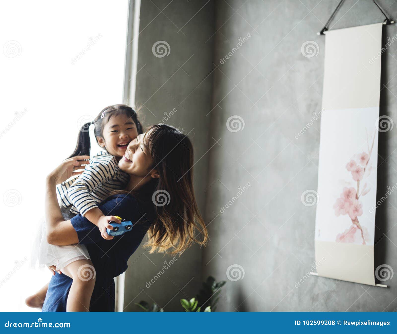 Japanese Mother Playing With Her Daughter Stock Photo Im
