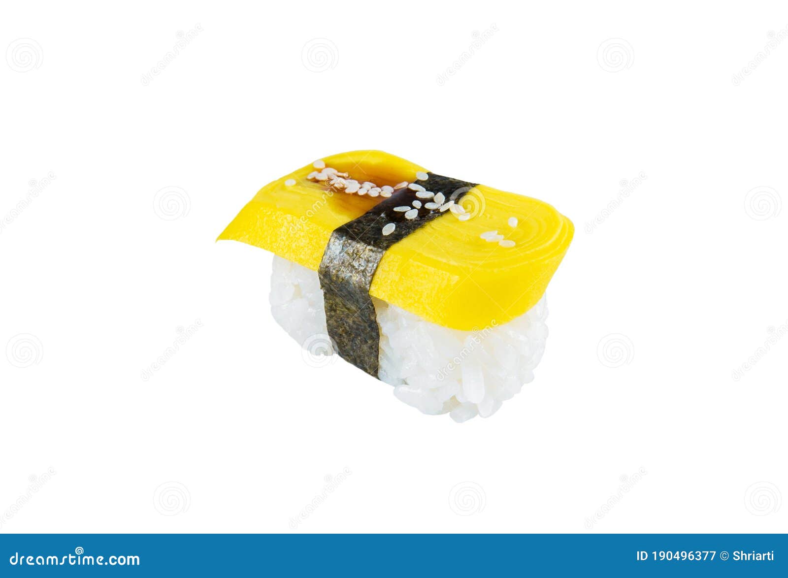 Japanese Nigiri Tamagoyaki Sushi with Egg Omelette Tamago Isolated on ...