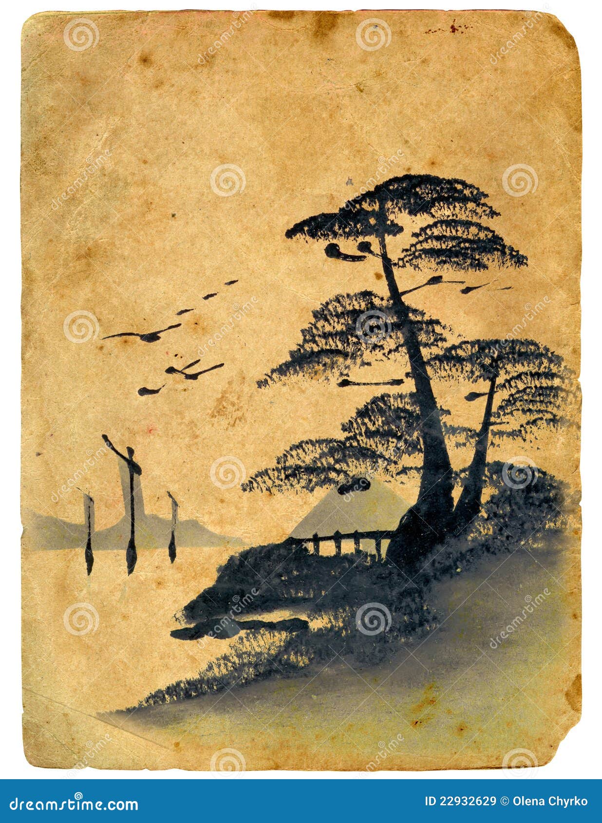 japanese tree painting