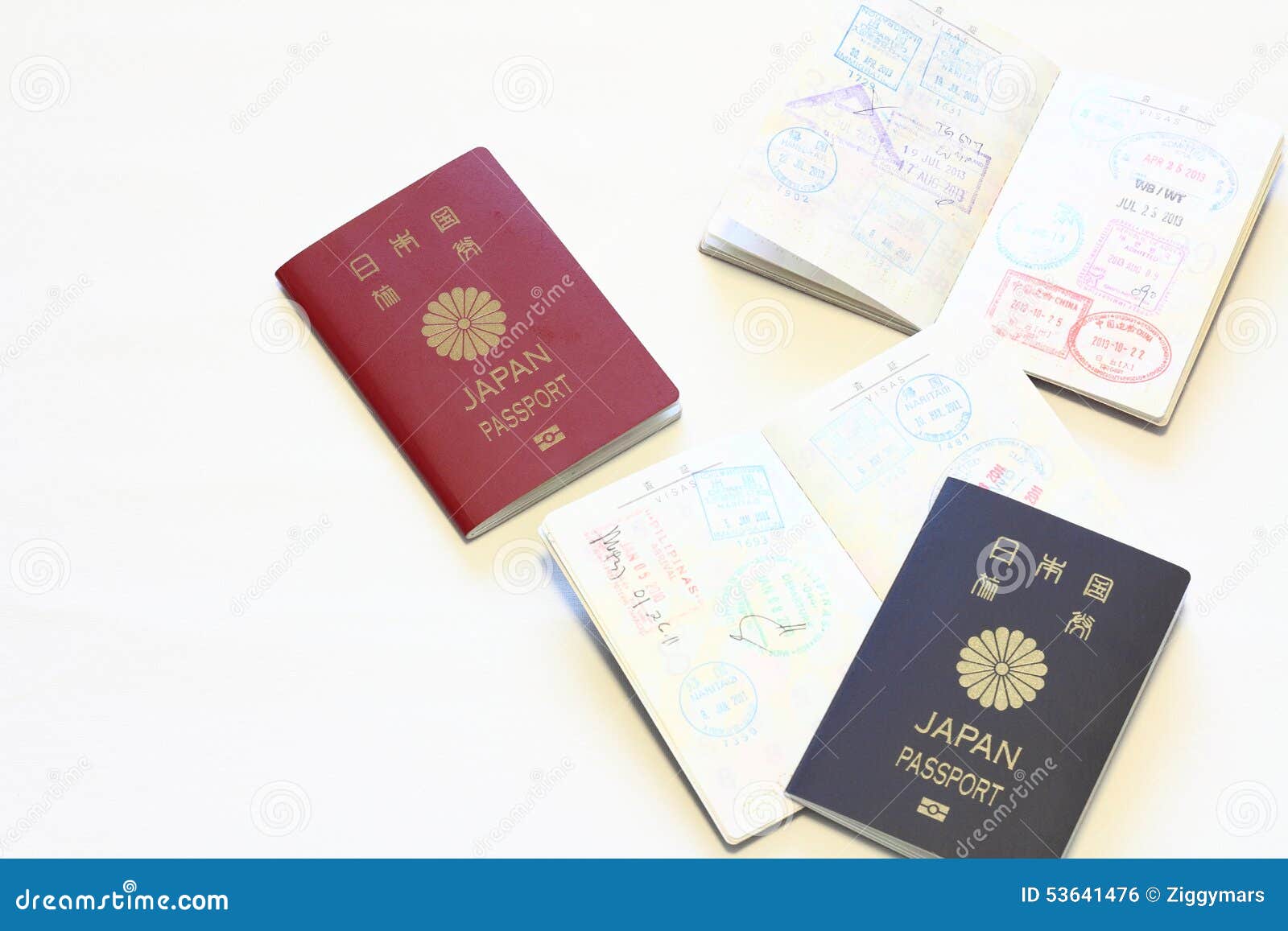 Japanese Passport and Visas on the Passport Stock Photo Image of