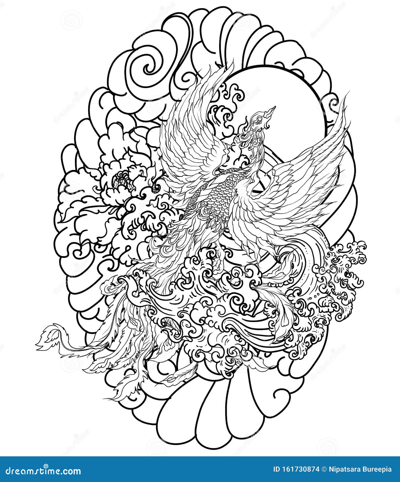 Japanese Style Peacock Tattoo Idea